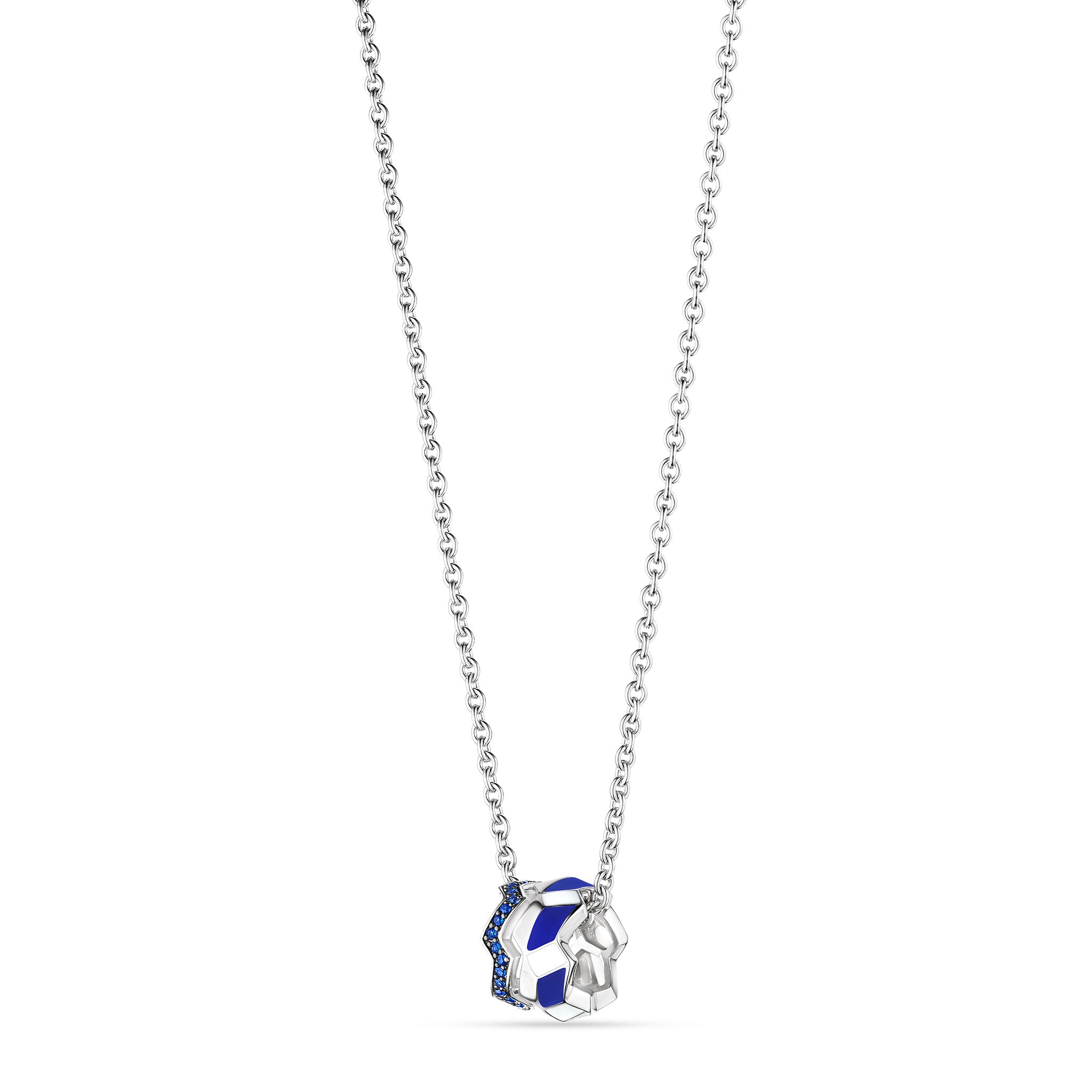 Odyssey Pendant Necklace with Enamel and Blue Sapphire