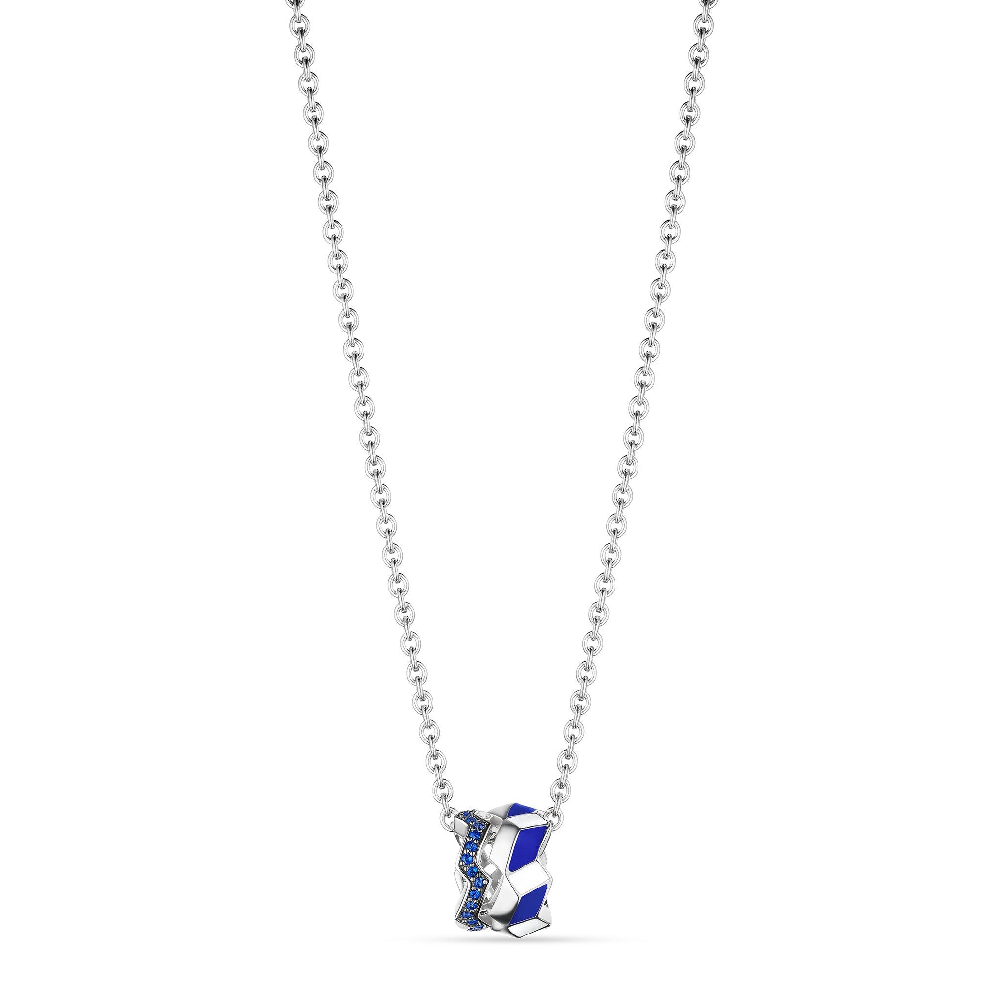 Odyssey Pendant Necklace With Enamel And Blue Sapphire