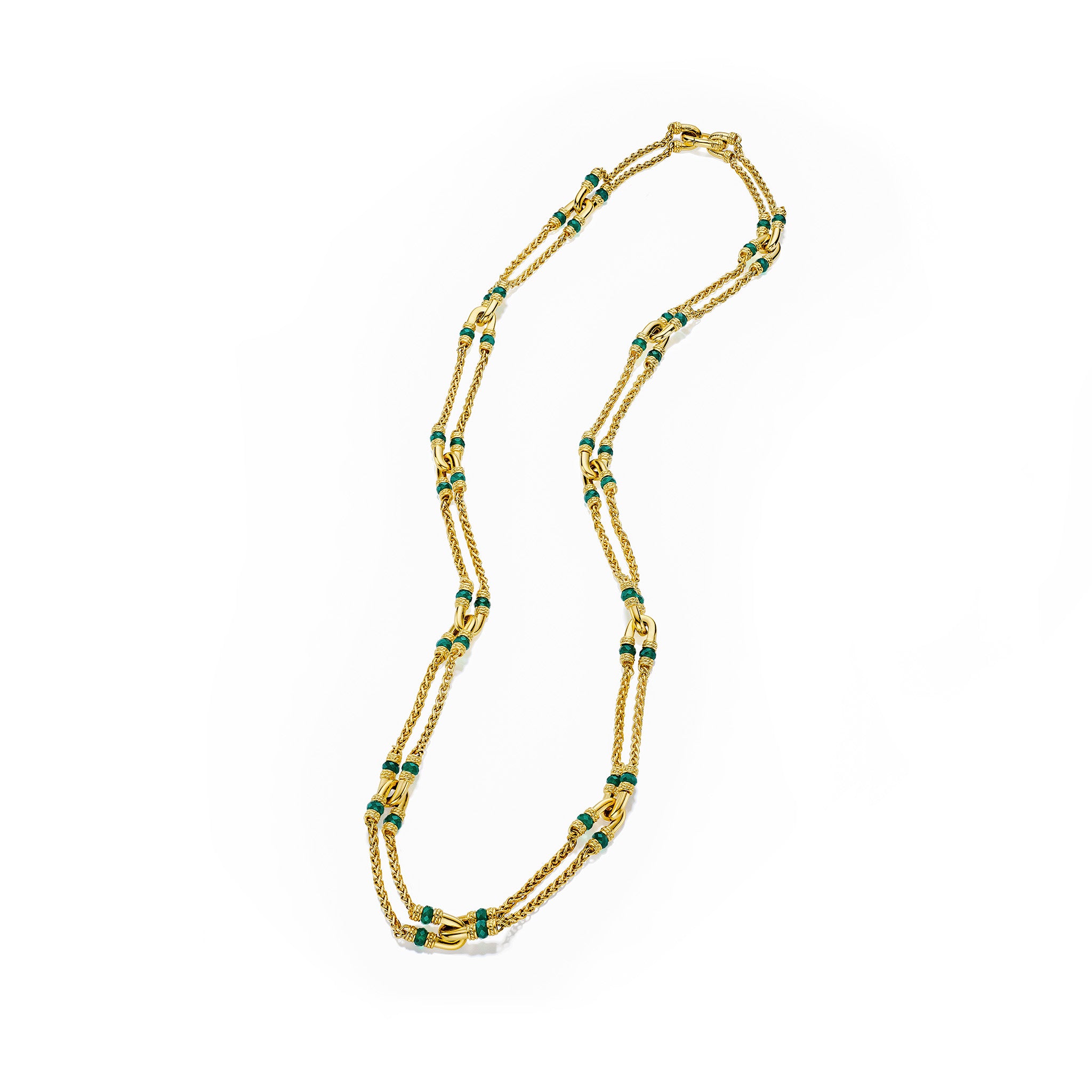 Ocean Reef Statement Necklace with Green Chalcedony in 18K Gold Vermeil