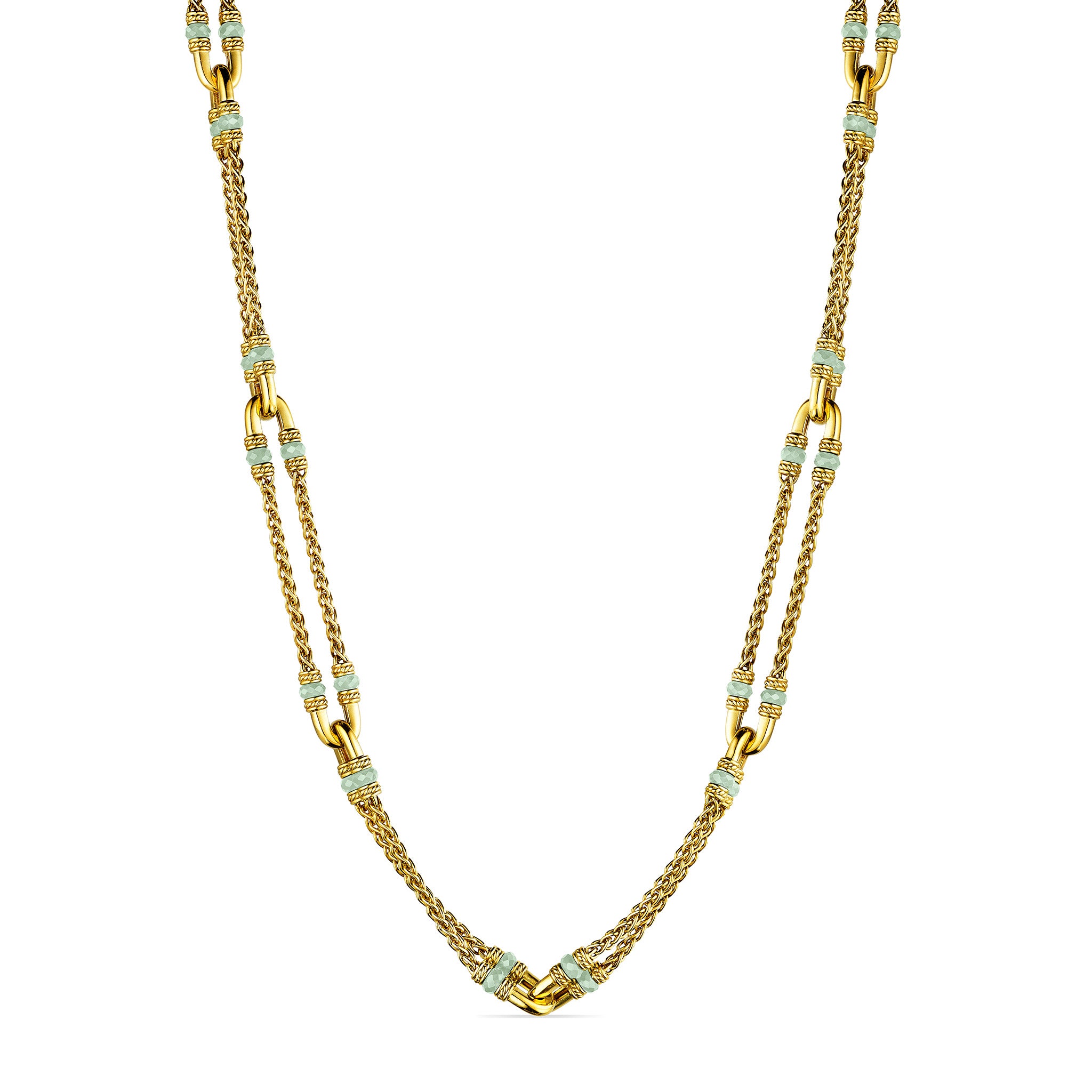 Ocean Reef Statement Necklace with Aquamarine in 18K Gold Vermeil