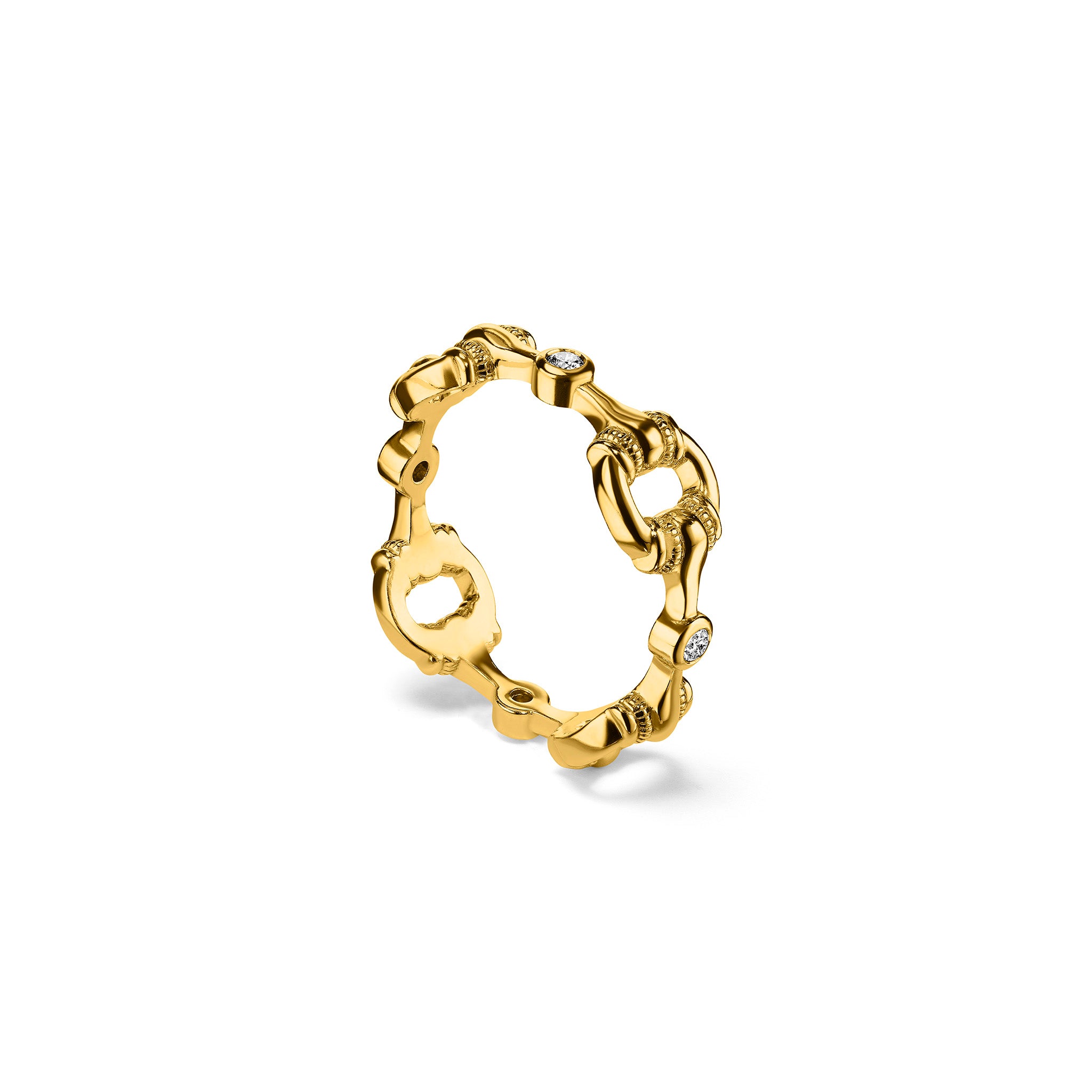 Vienna Stack Ring with Diamonds in 18K