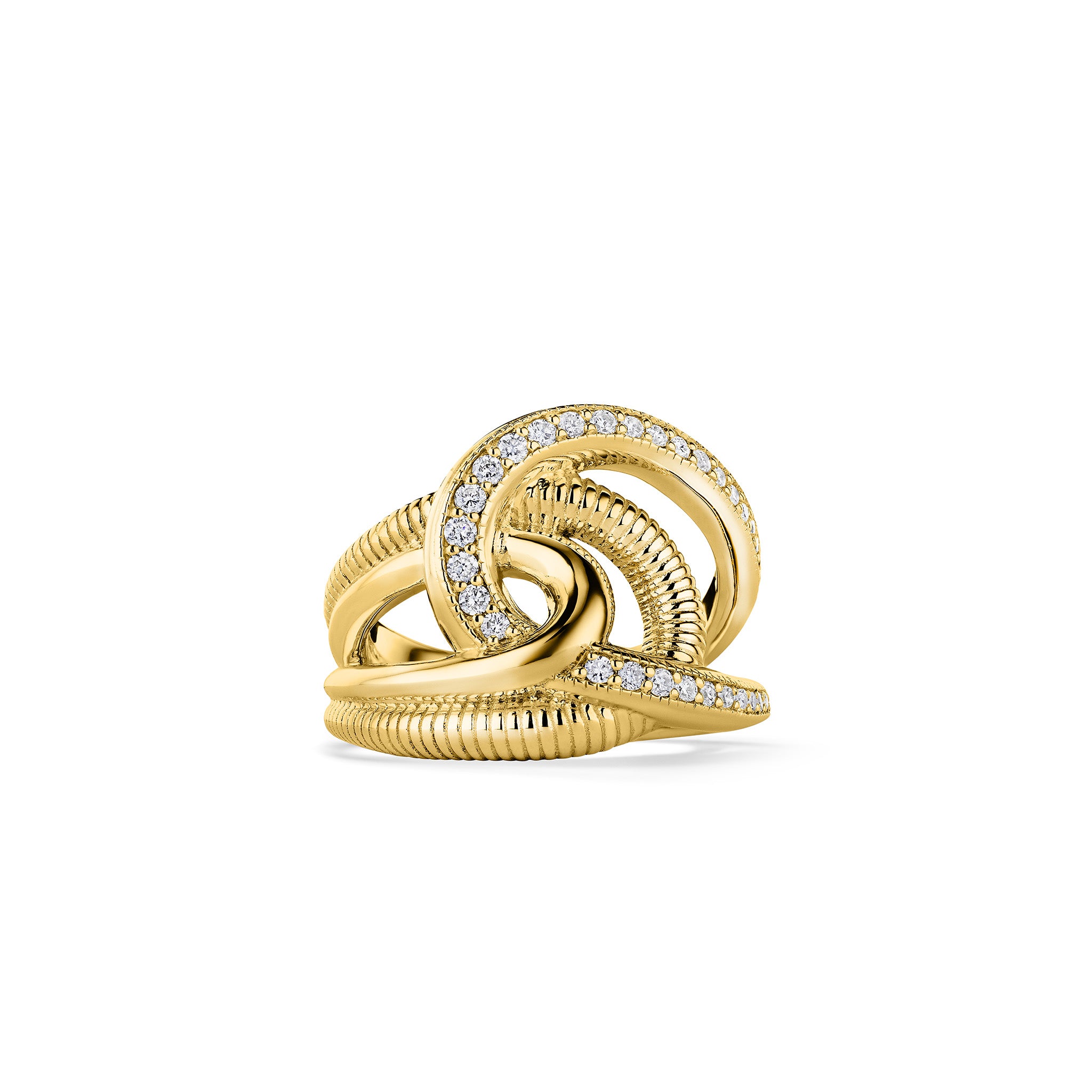 Eternity Intertwined Ring With Diamonds In 18K