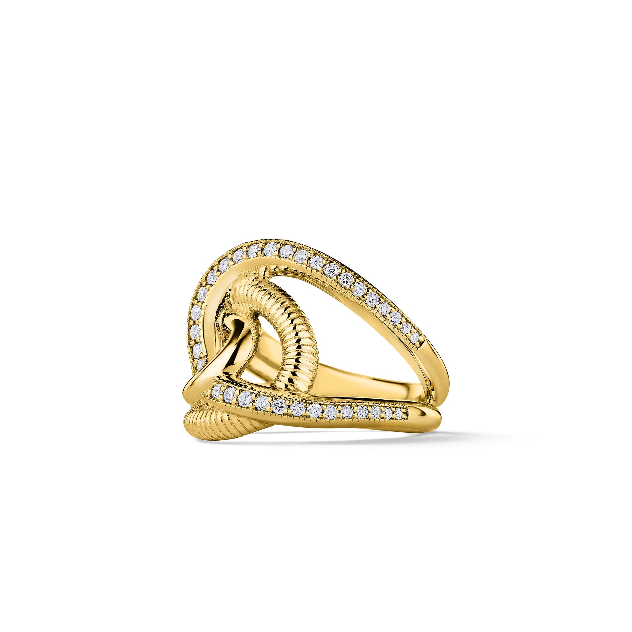 Eternity Intertwined Ring with Diamonds in 18K