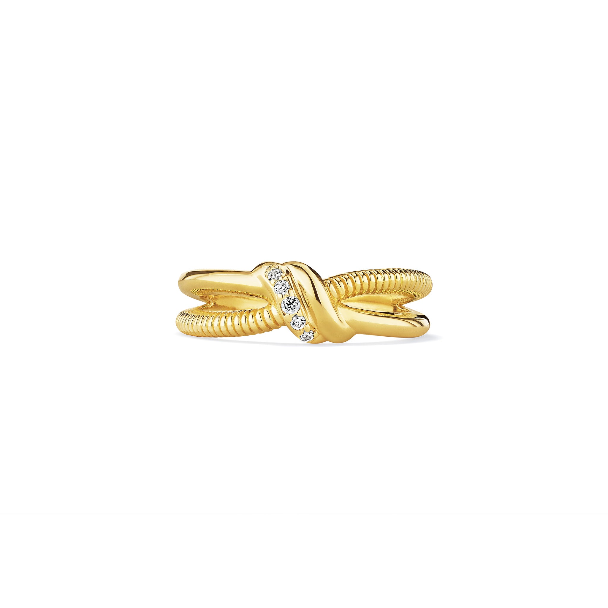 Eternity Love Knot Highway Ring With Diamonds In 18K