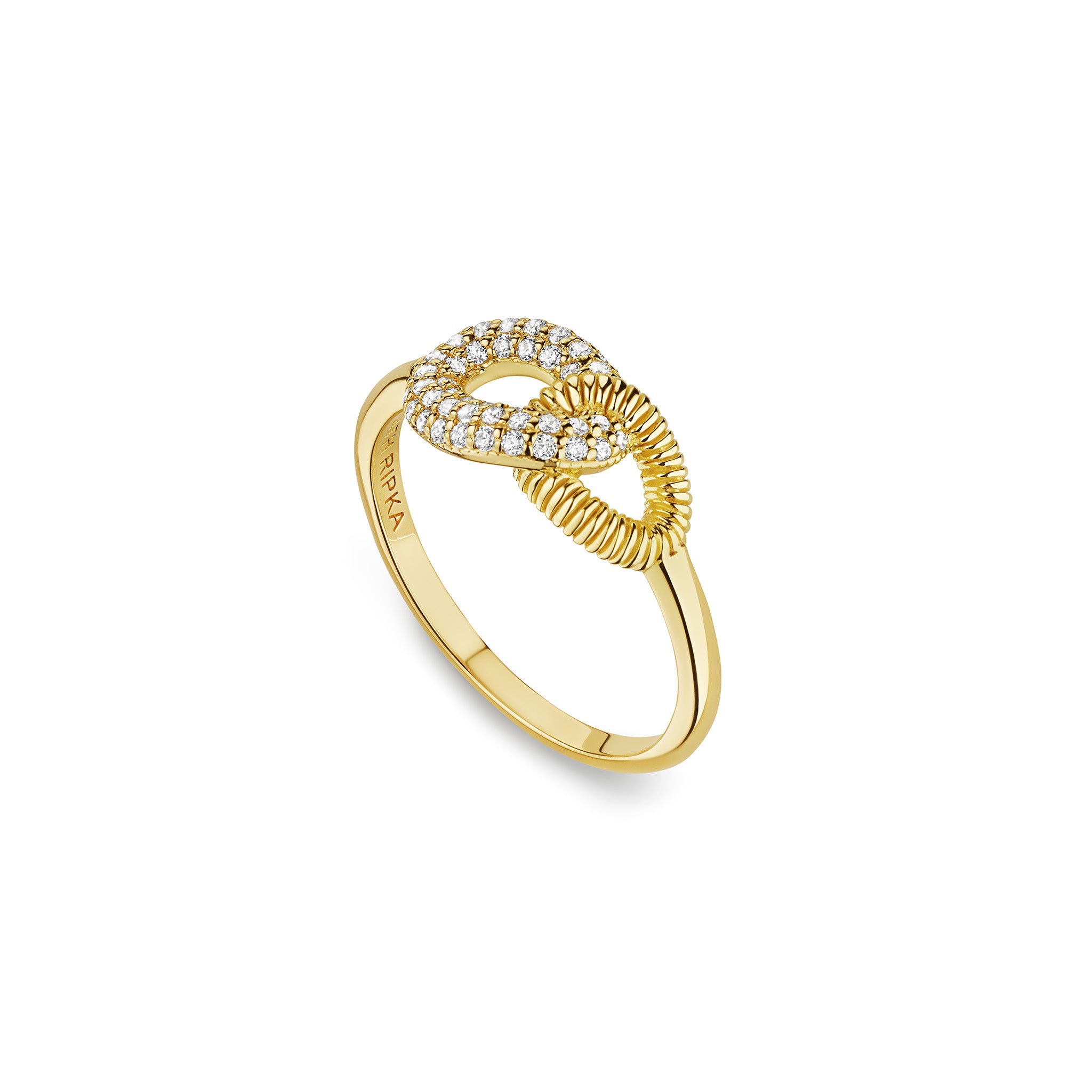 Eternity Link Ring with Diamonds in 18K