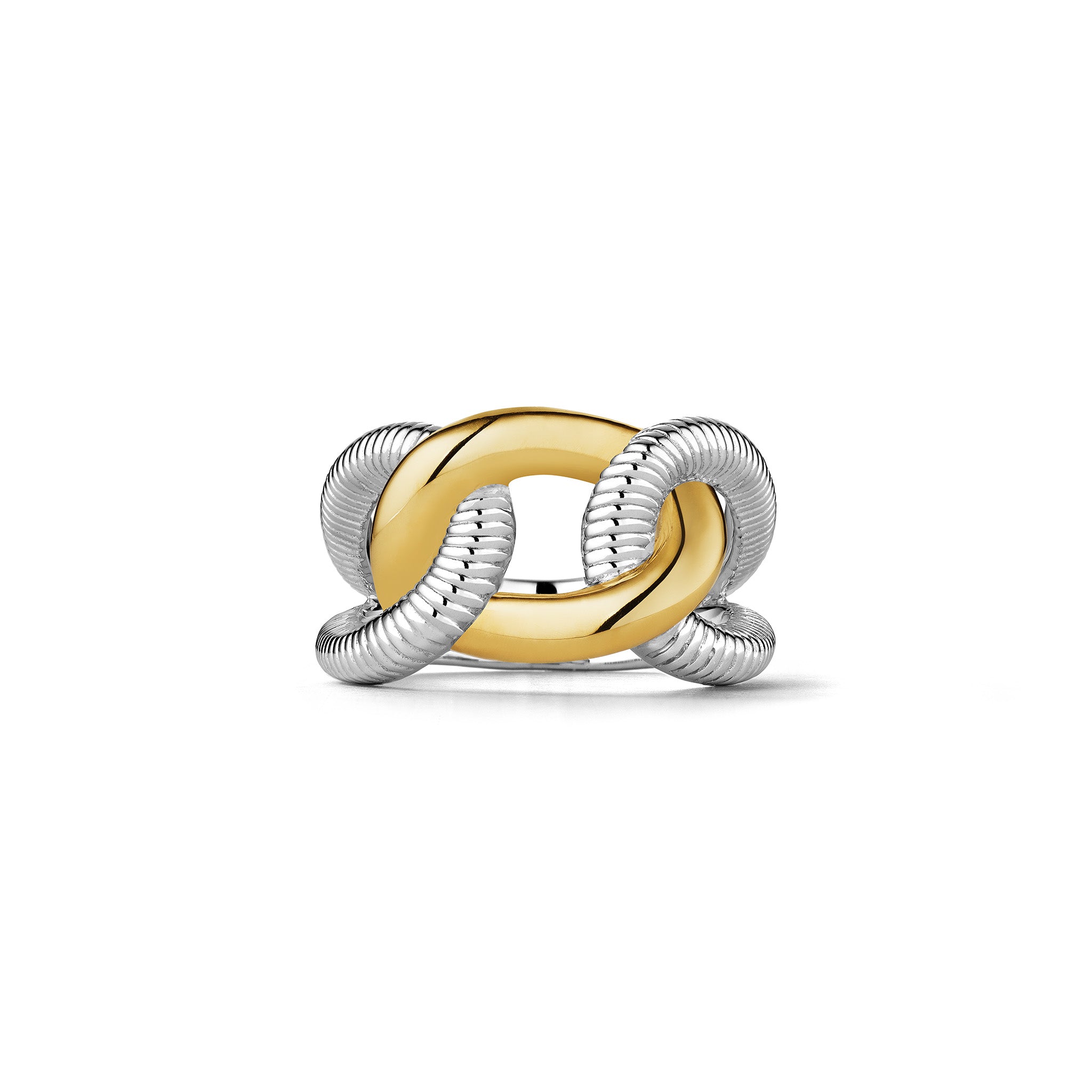 Eternity Interlocking Link Ring With 18K Gold