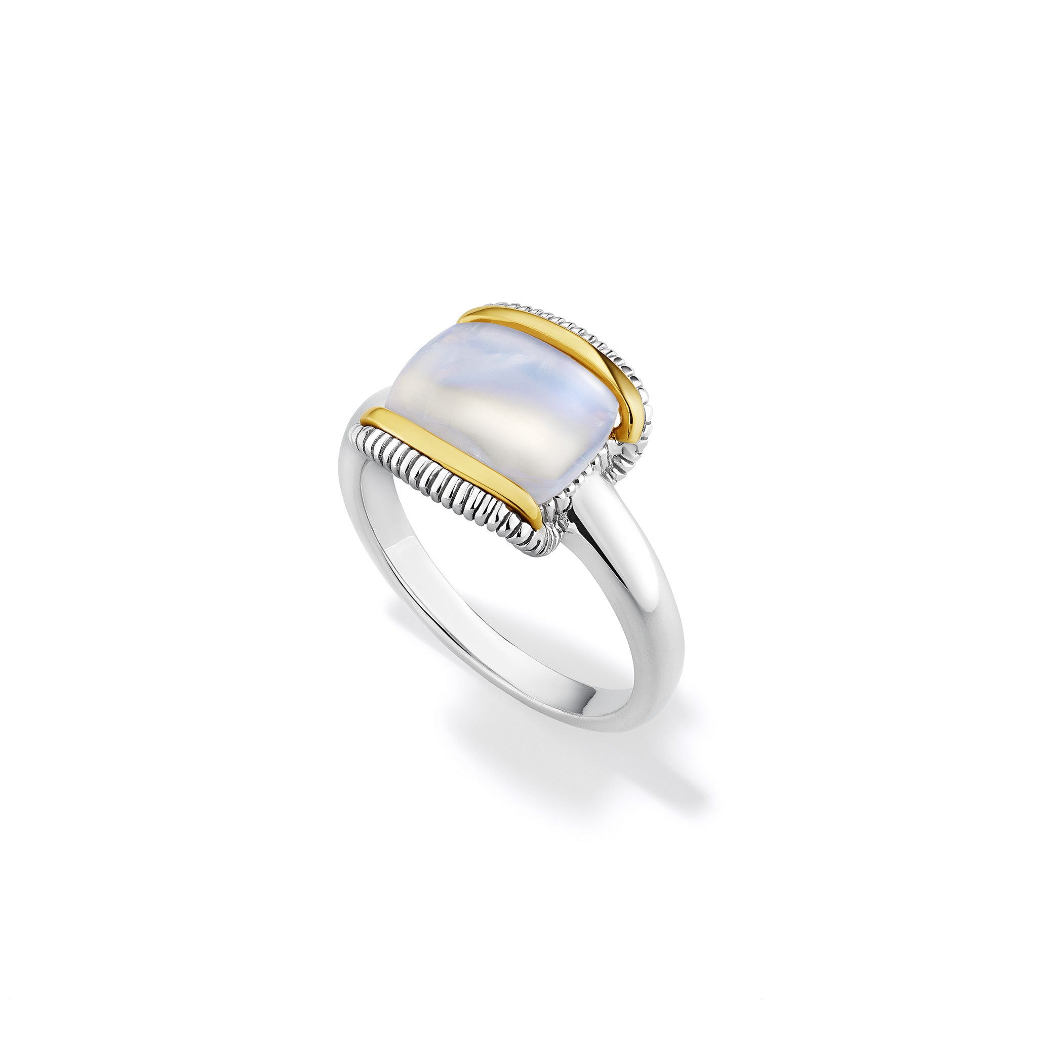 Eternity Ring with Rainbow Moonstone and 18K Gold