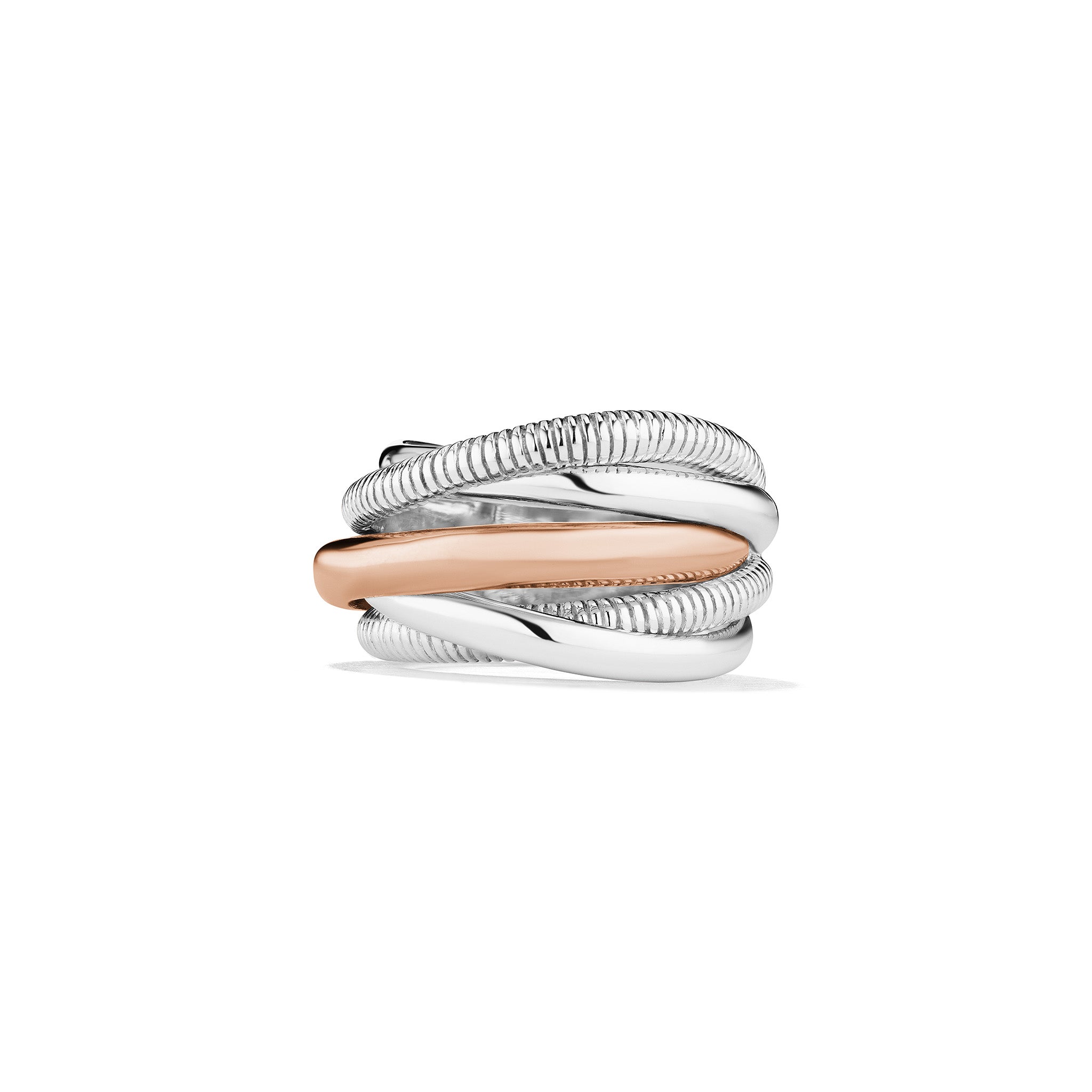 Eternity Five Band Highway Ring with 18K Rose Gold