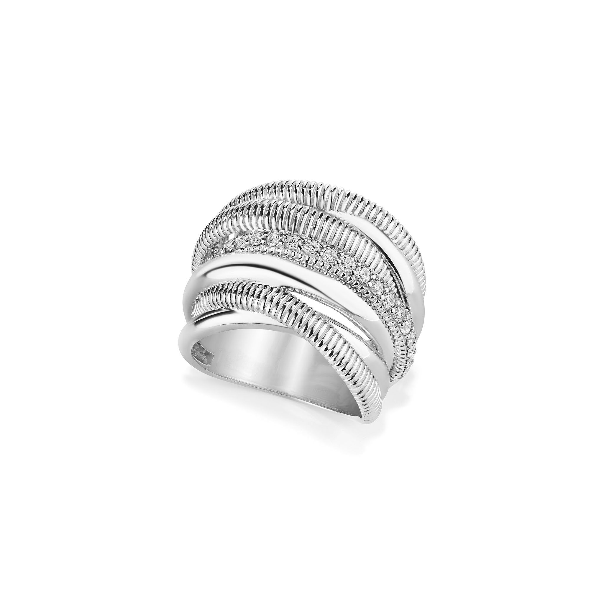 Eternity Seven Band Highway Ring with Diamonds
