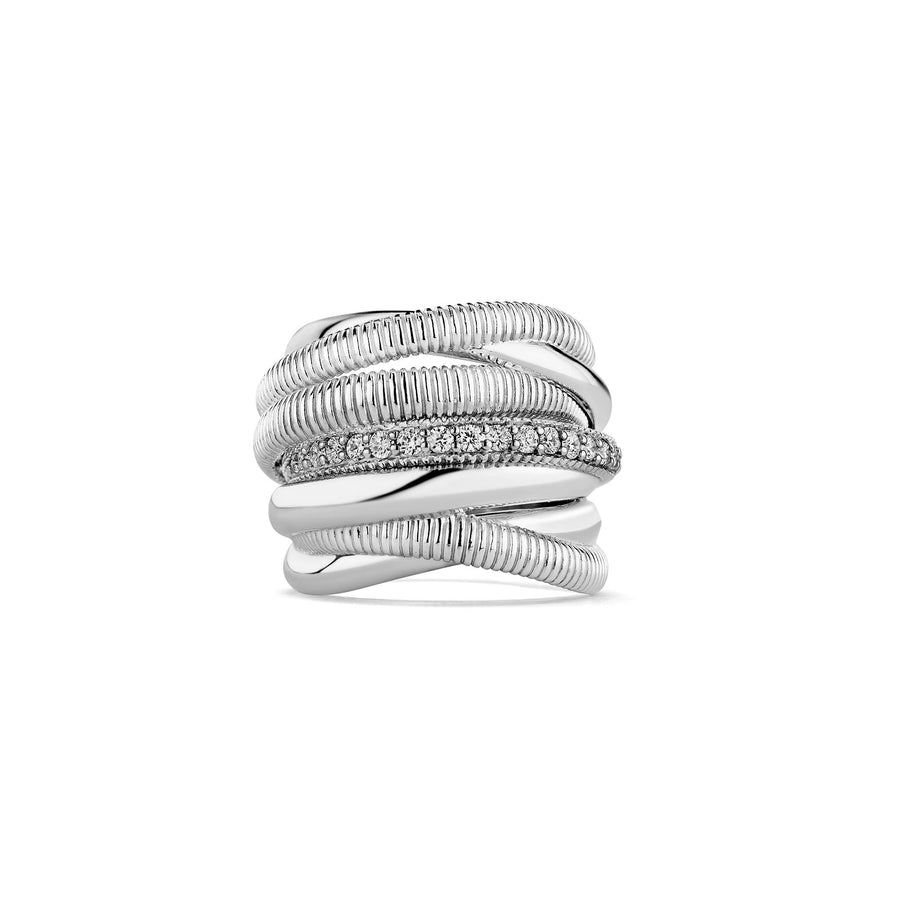 Eternity Seven Band Highway Ring with Diamonds