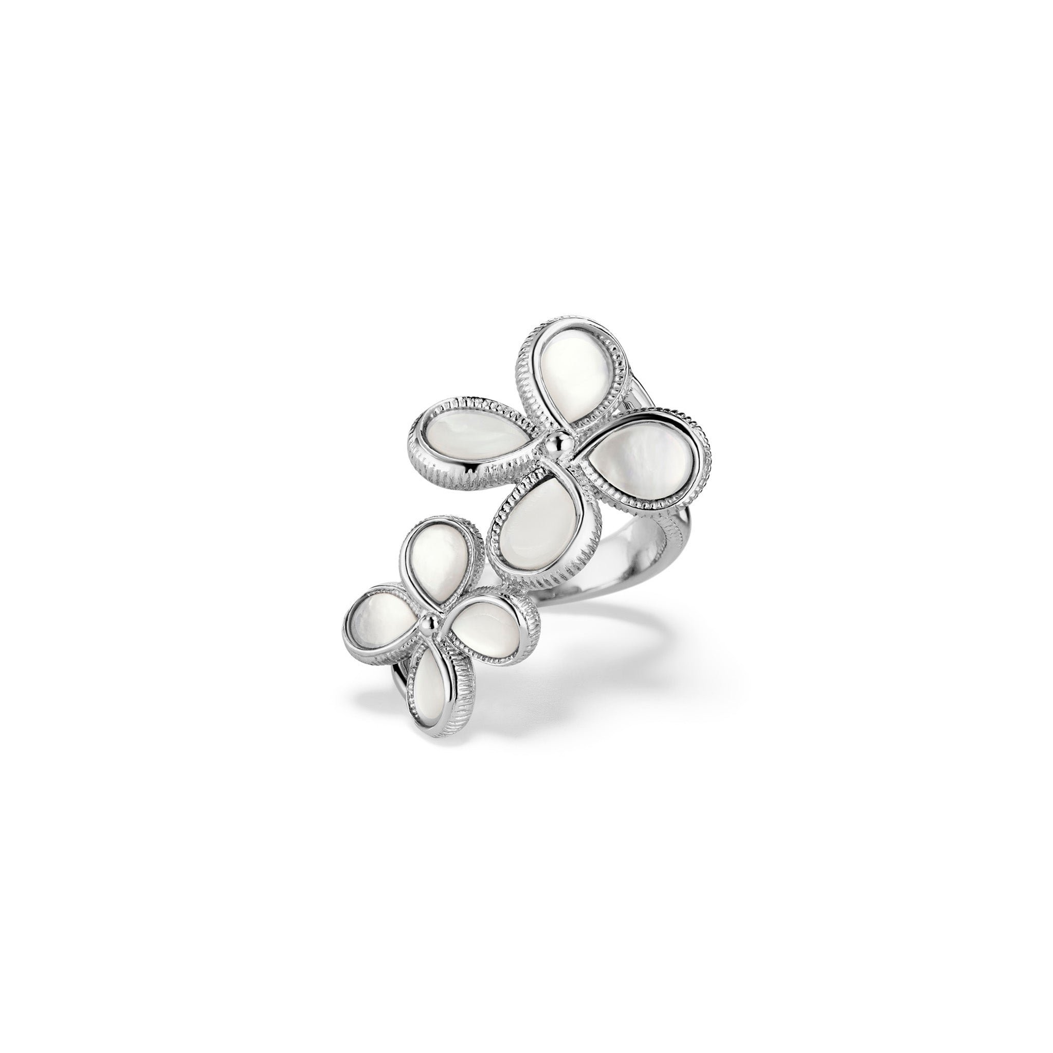 Jardin Double Flower Ring With Mother Of Pearl