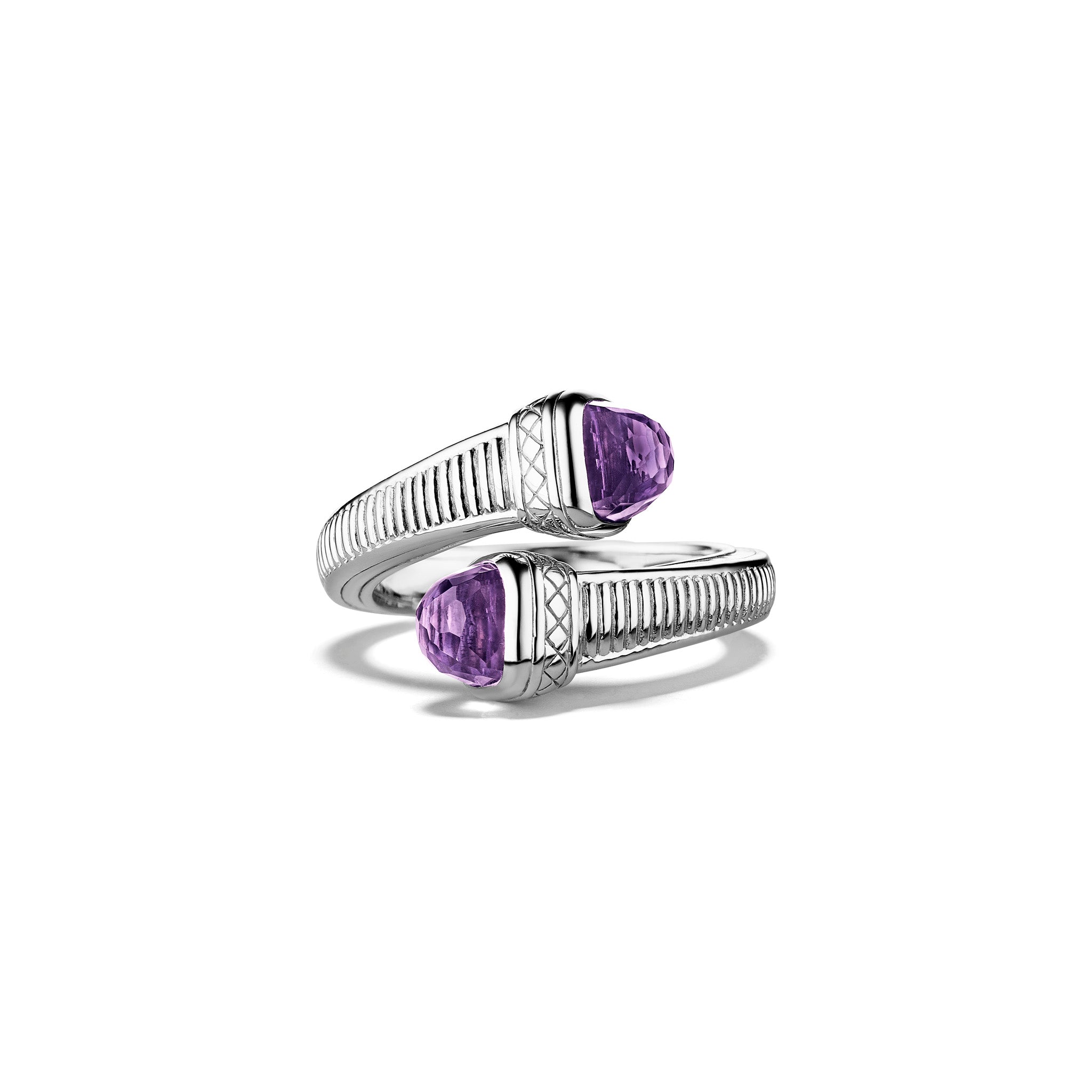 Cassandre Bypass Ring With Amethyst