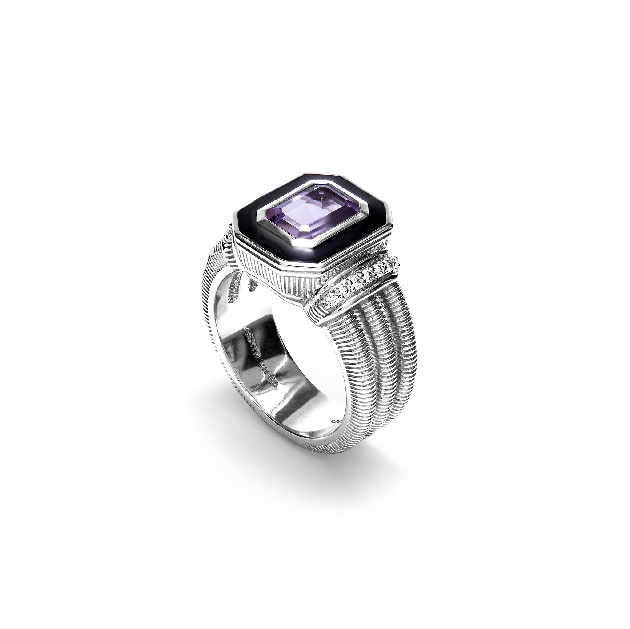 Adrienne Ring with Enamel, Amethyst and Diamonds