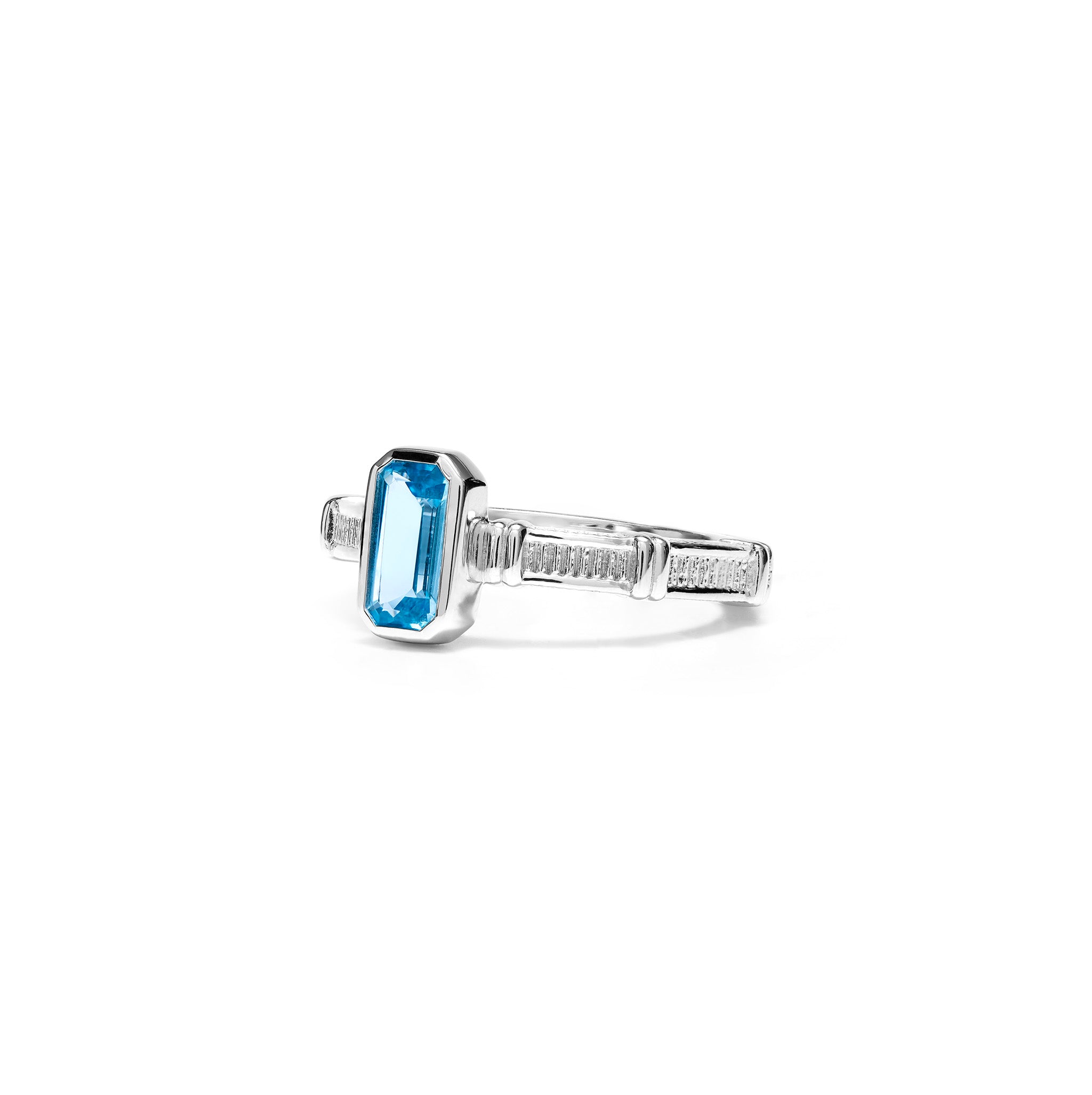 Adrienne Stack Ring with Swiss Blue Topaz