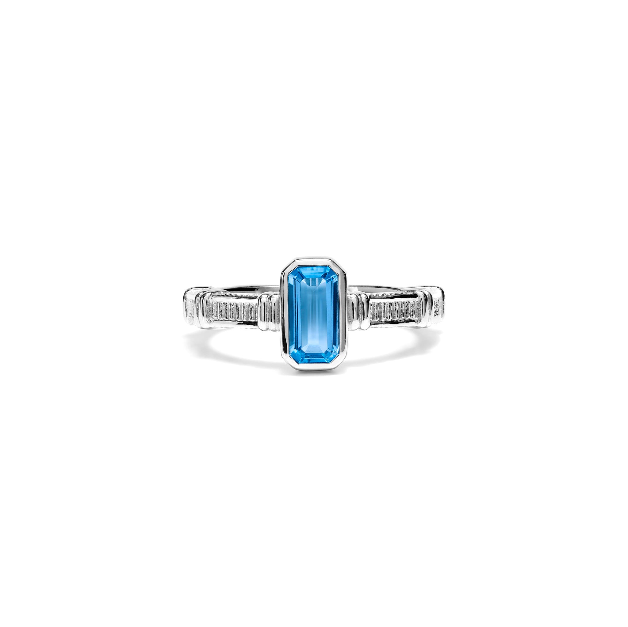 Adrienne Stack Ring With Swiss Blue Topaz