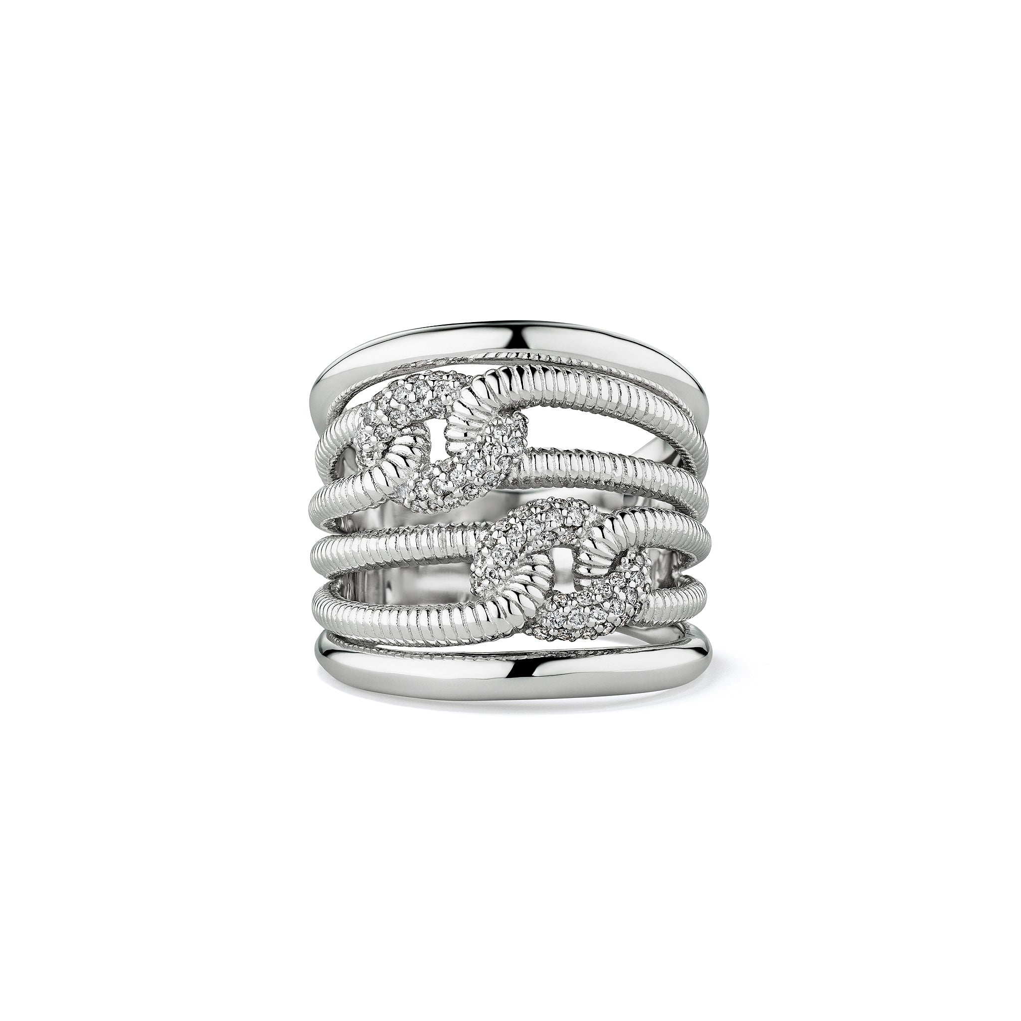 Eternity Double Link Ring With Diamonds