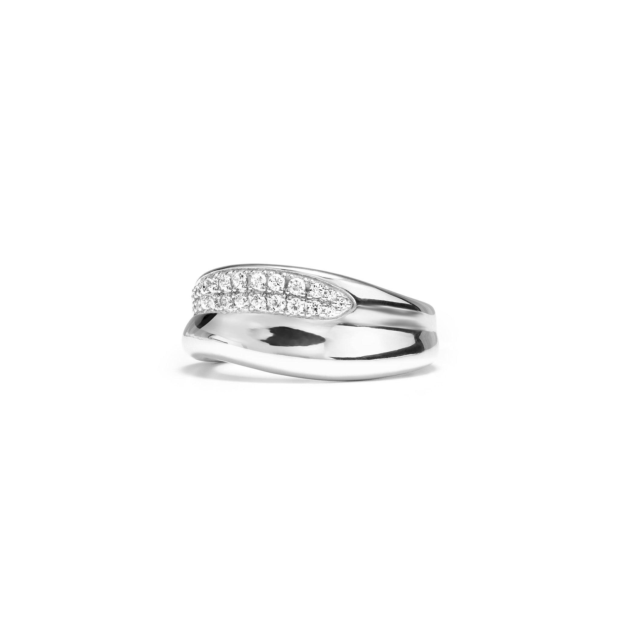 Eros Sculptural Band Ring with Diamonds