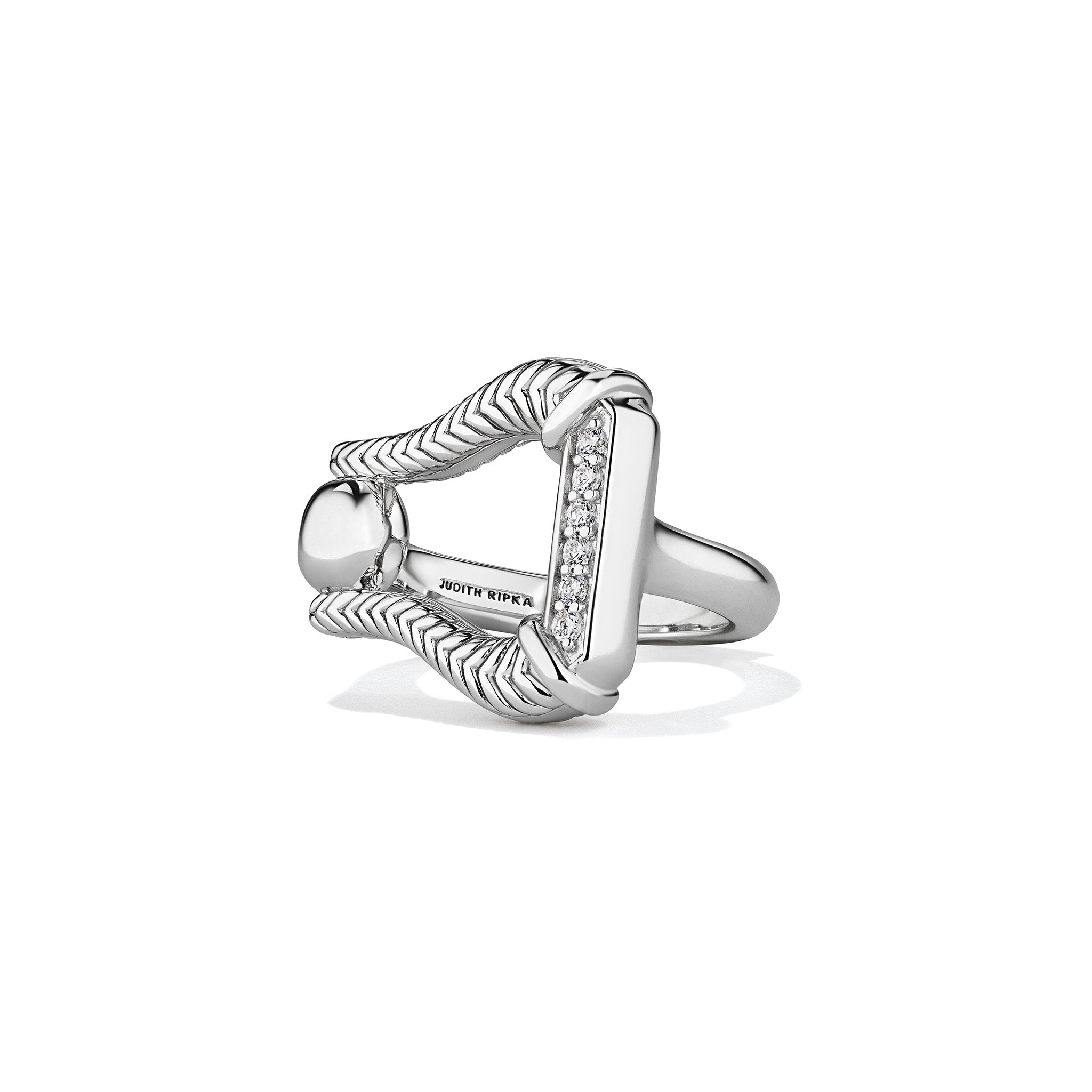 Vienna Stirrup Ring with Diamonds