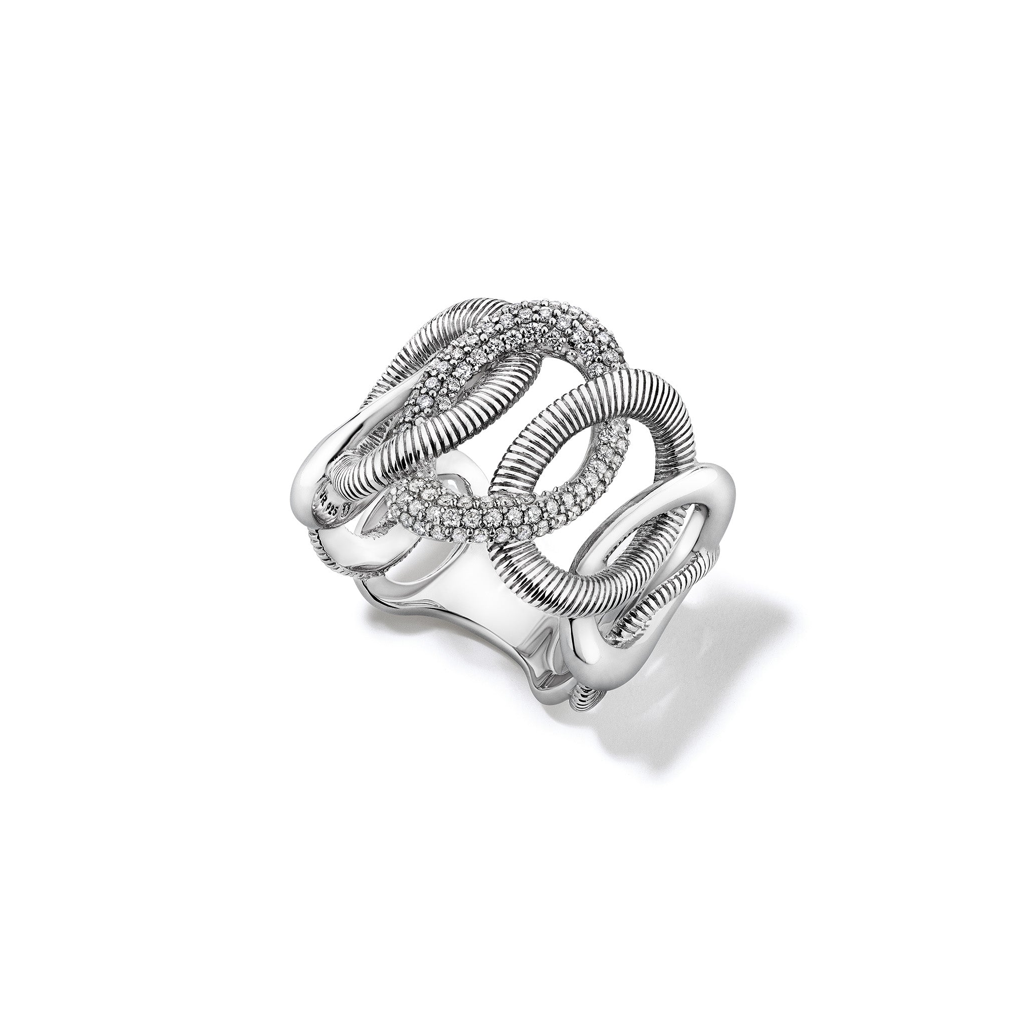Eternity Interlocking Link Band Ring with Diamonds