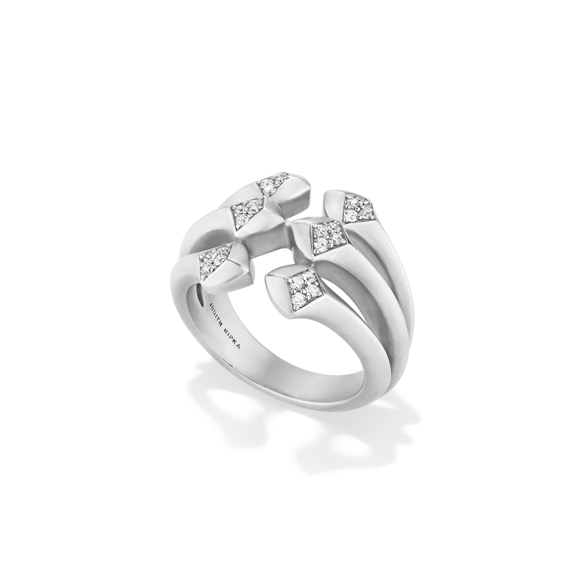 Iris Multi Band Ring with Diamonds