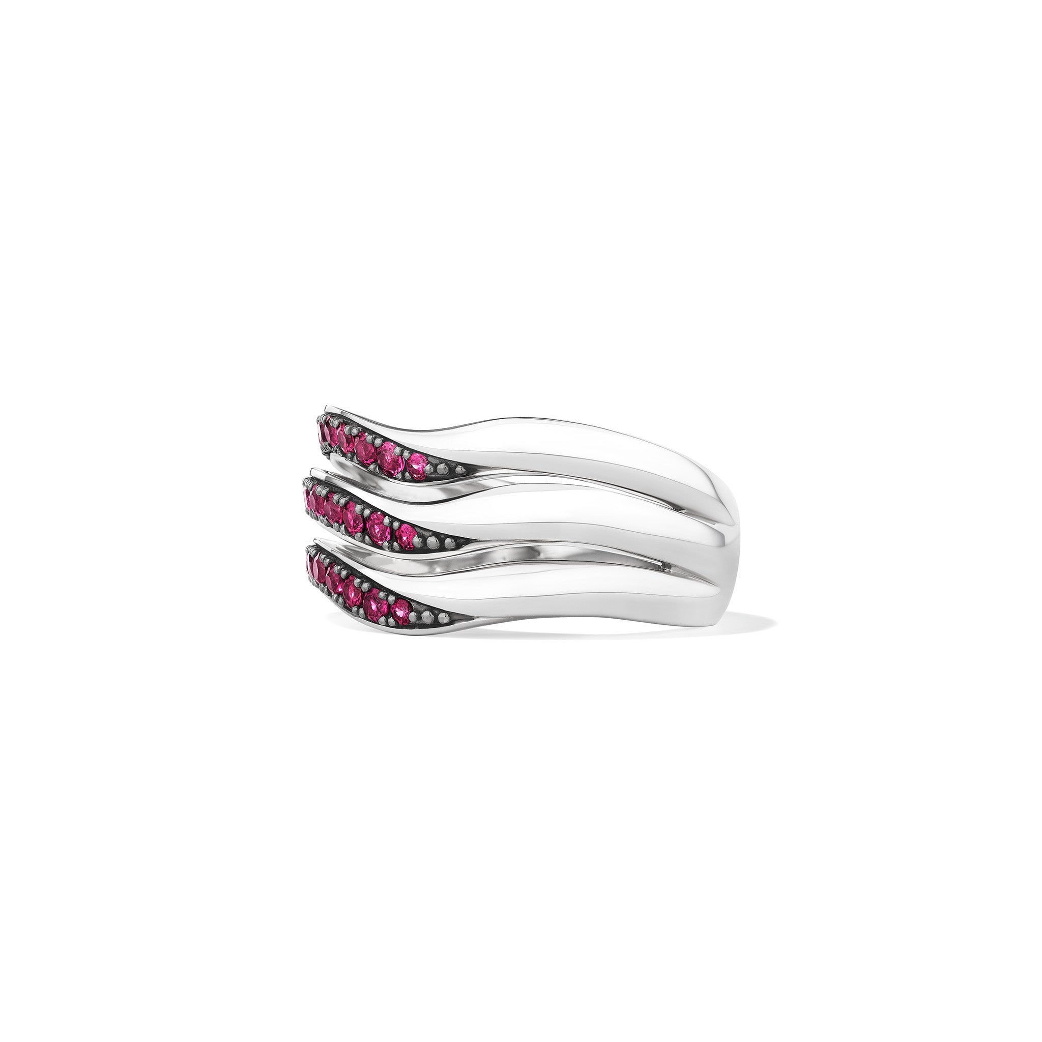 Nova Three Band Ring with Ruby