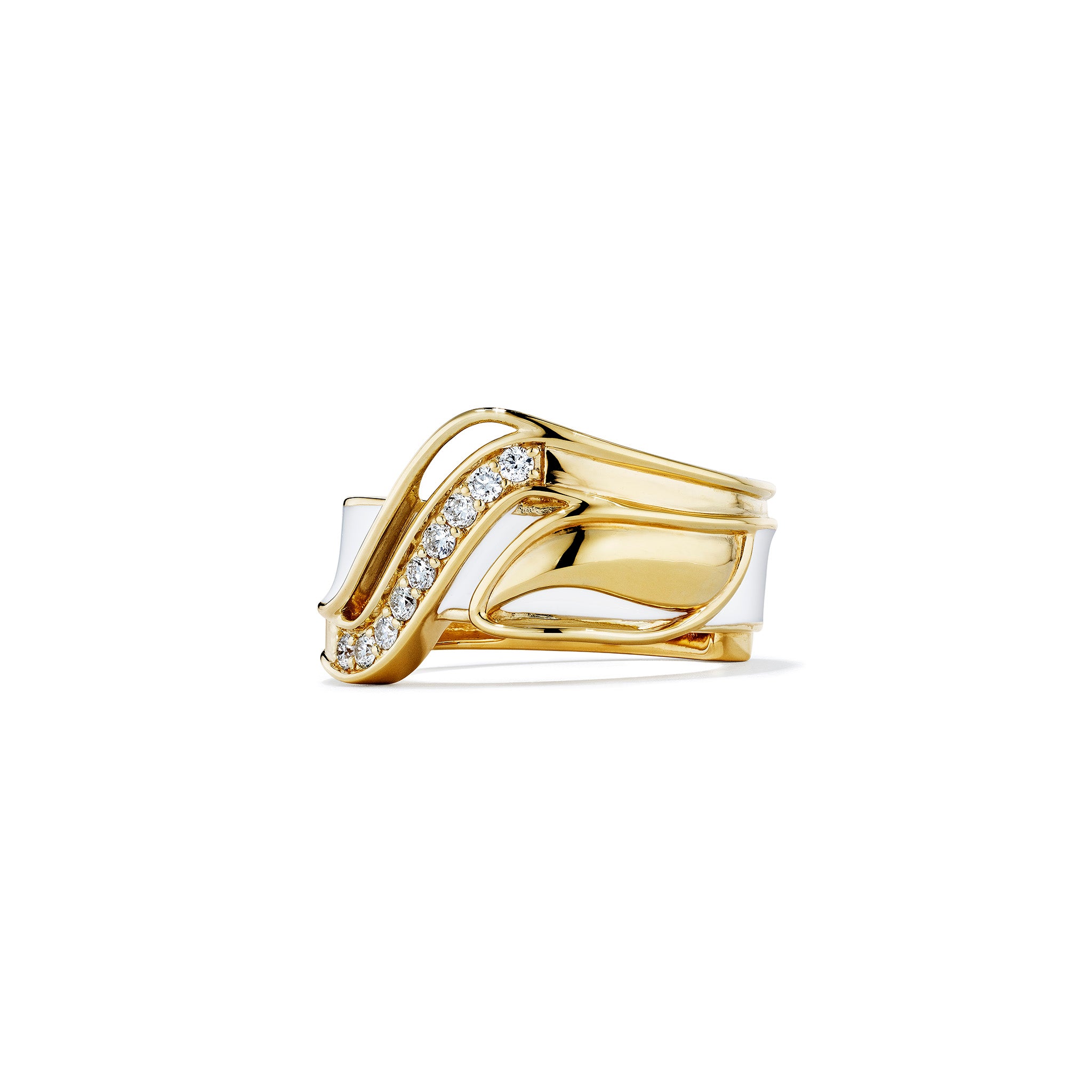 Adoro Band Ring with Diamonds in 18K Gold Vermeil