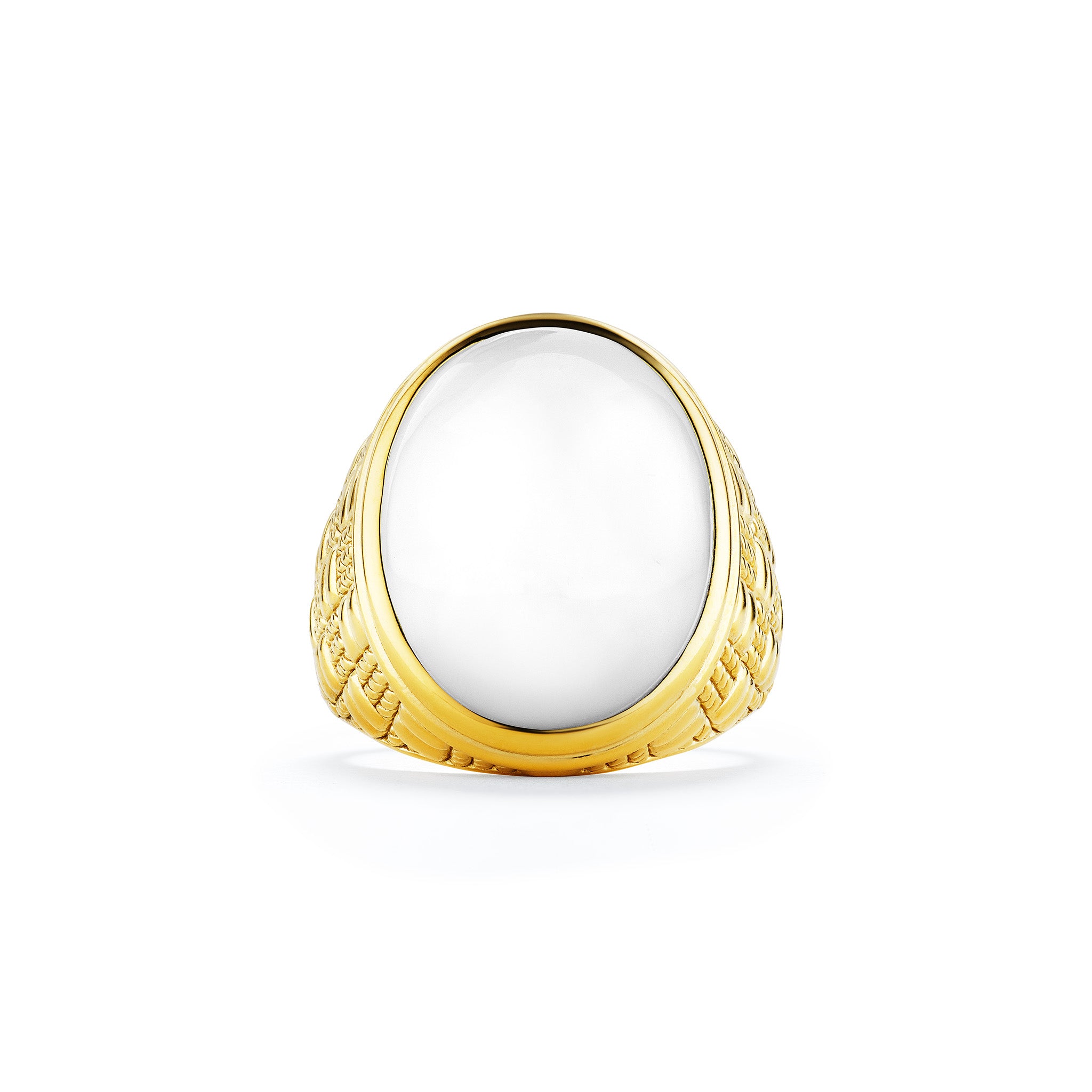 Ocean Reef Ring with White Agate in 18K Gold Vermeil