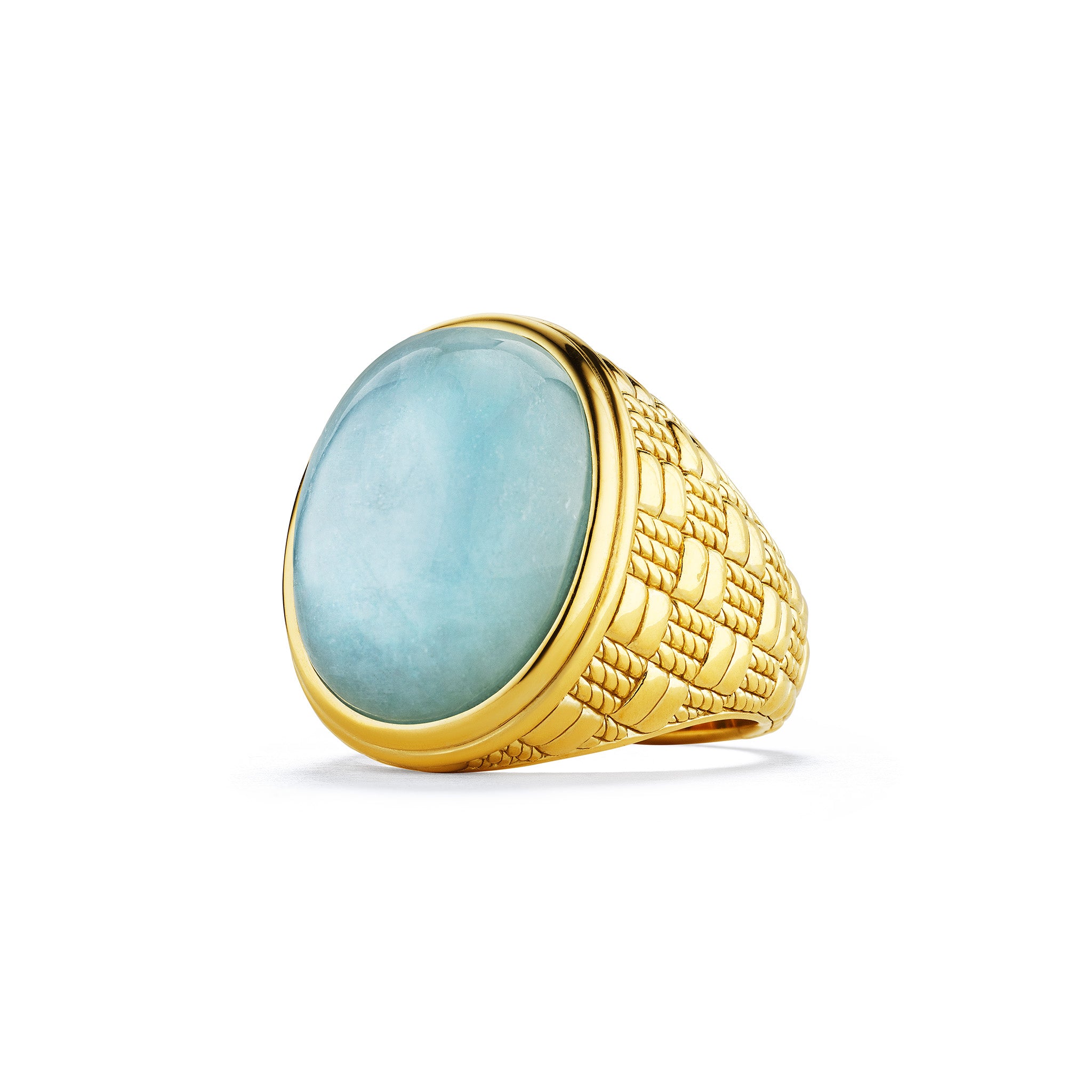 Ocean Reef Ring With Aquamarine In 18K Gold Vermeil