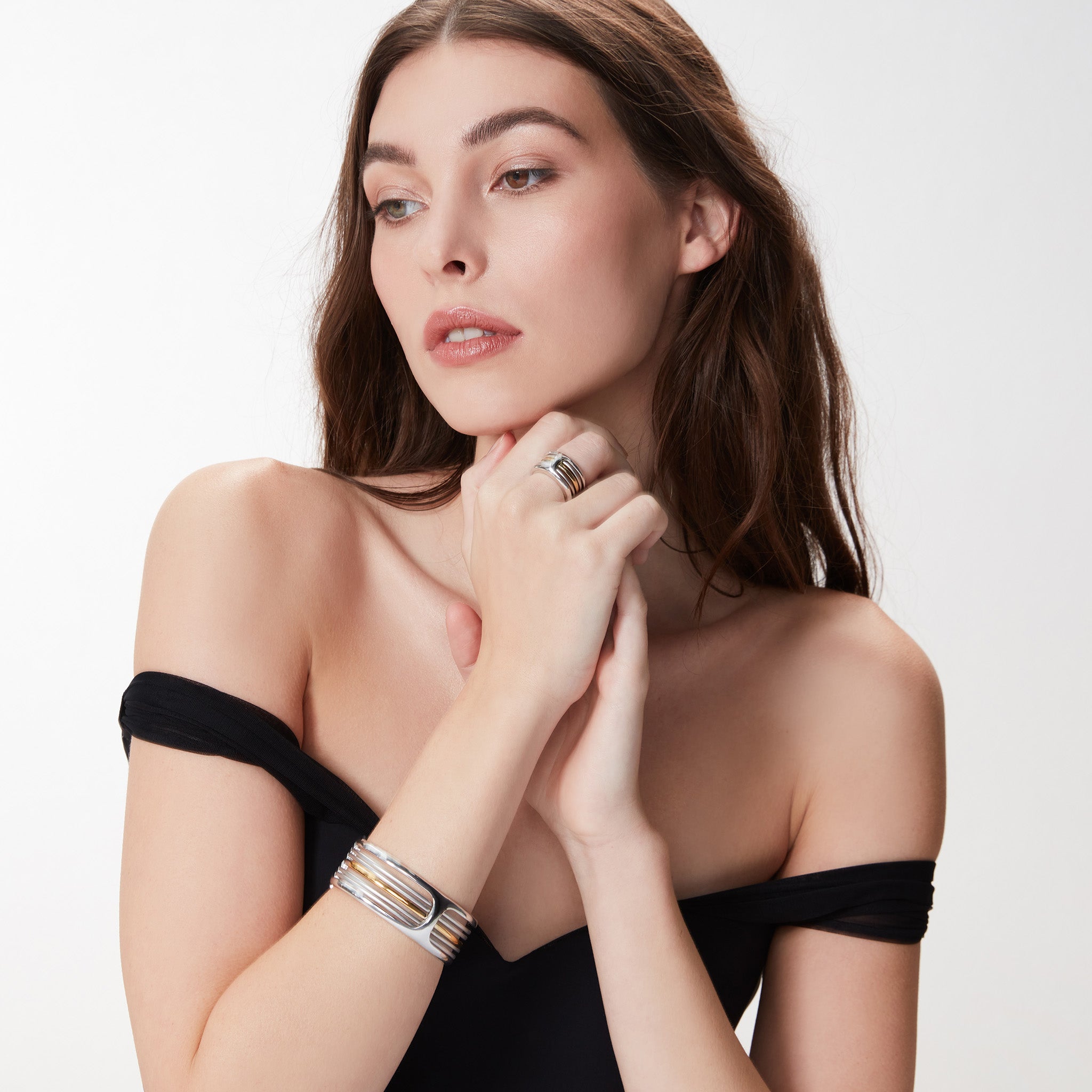 Cielo Multi Band Ring with 18K Gold