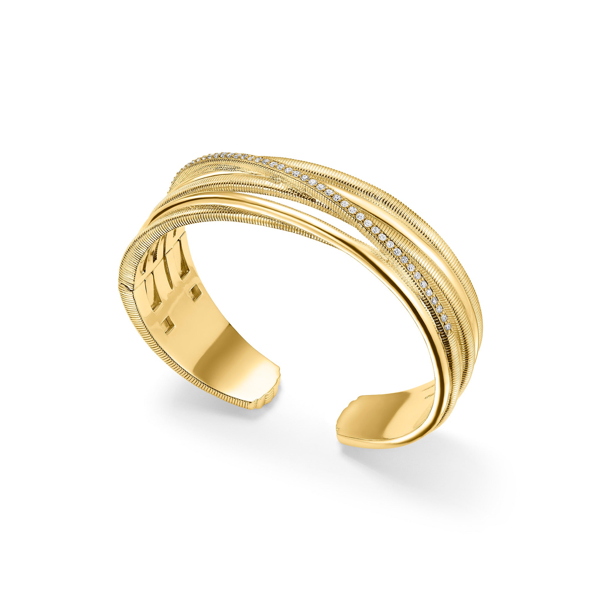 Eternity Highway Cuff with Diamonds in 18K