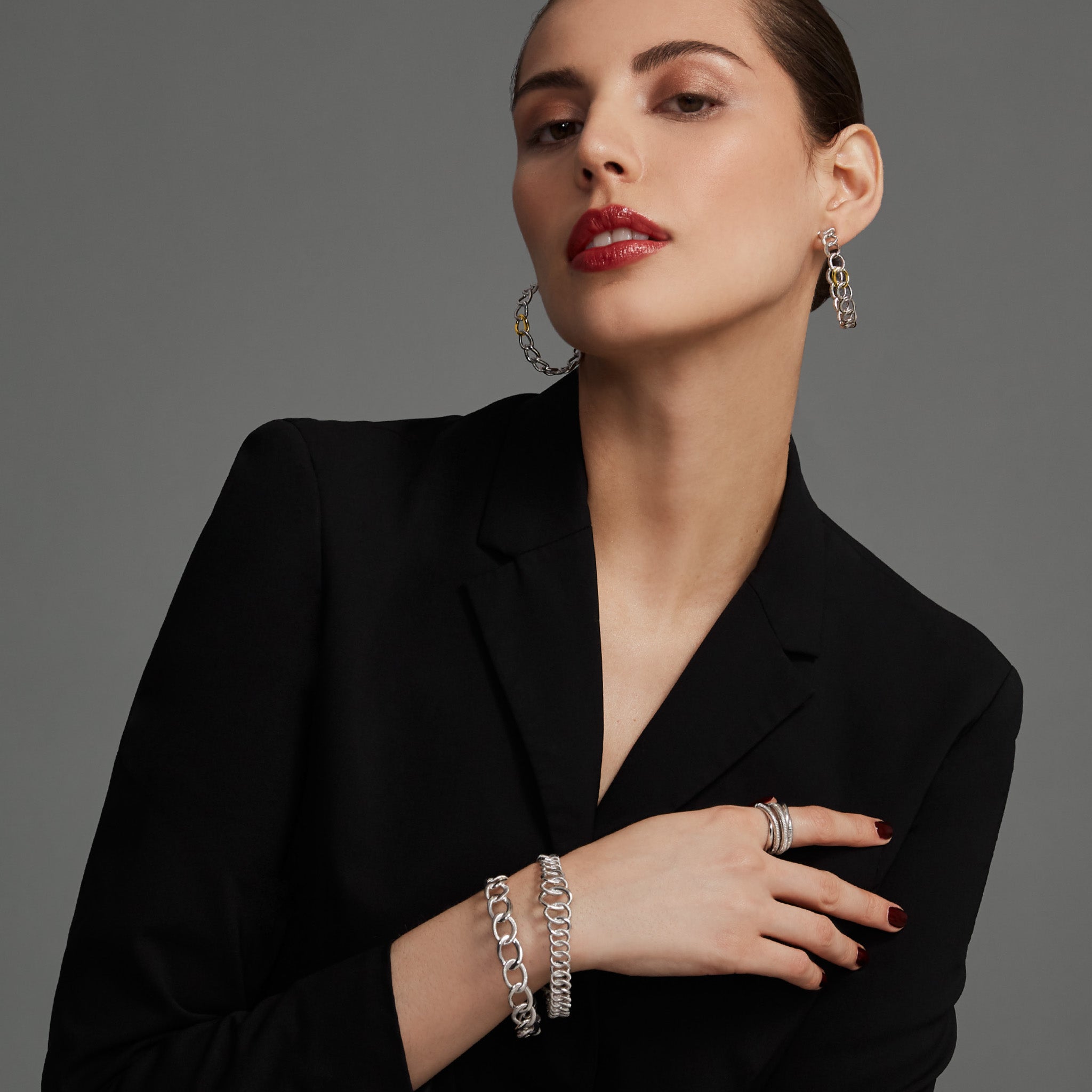 Eternity Interlocking Multi Link Stack Bangle