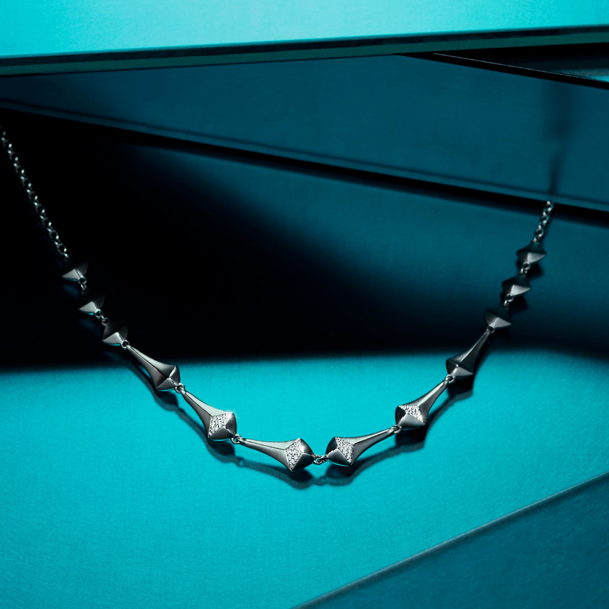 Iris Station Necklace with Diamonds