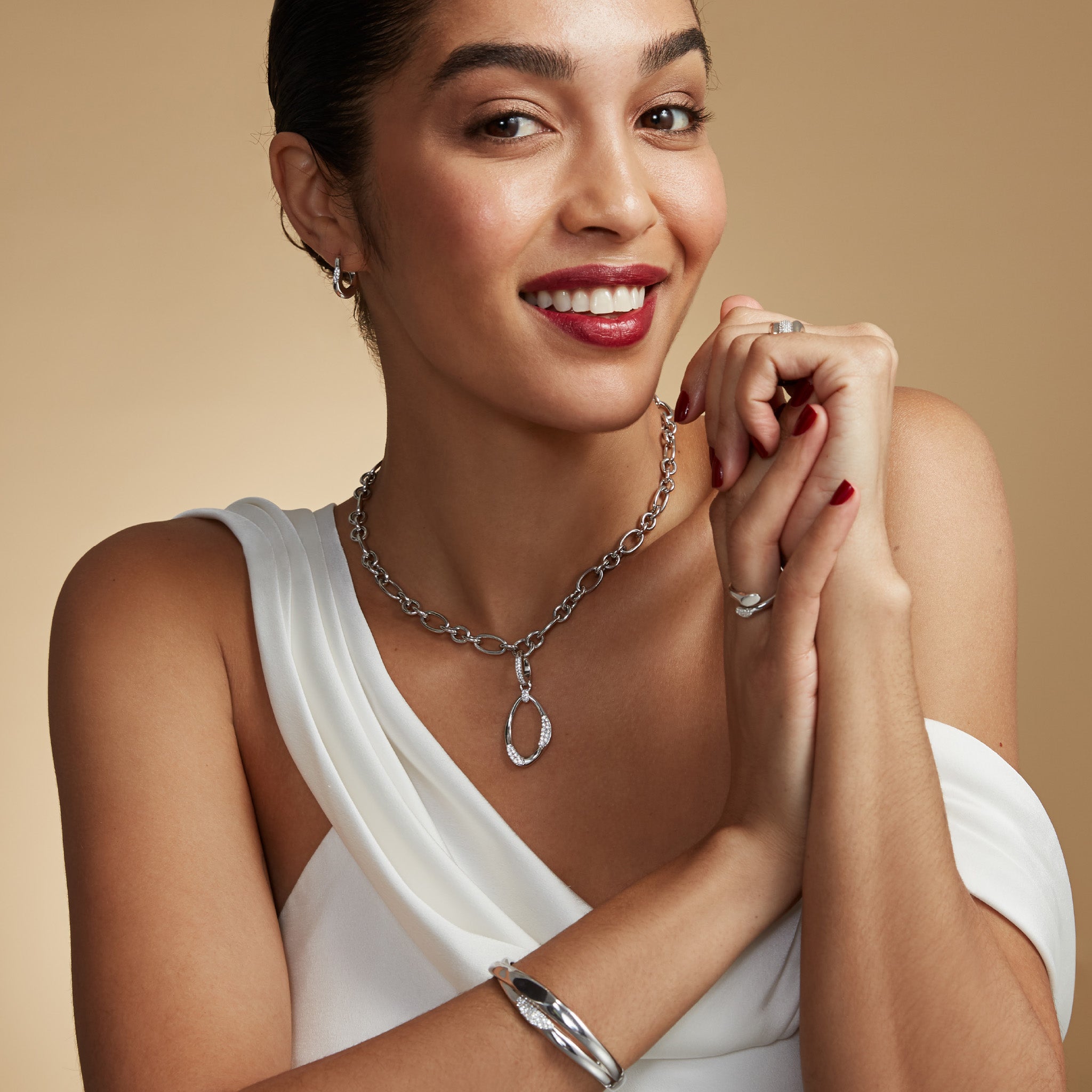 Gaia Bangle Bracelet with Diamonds