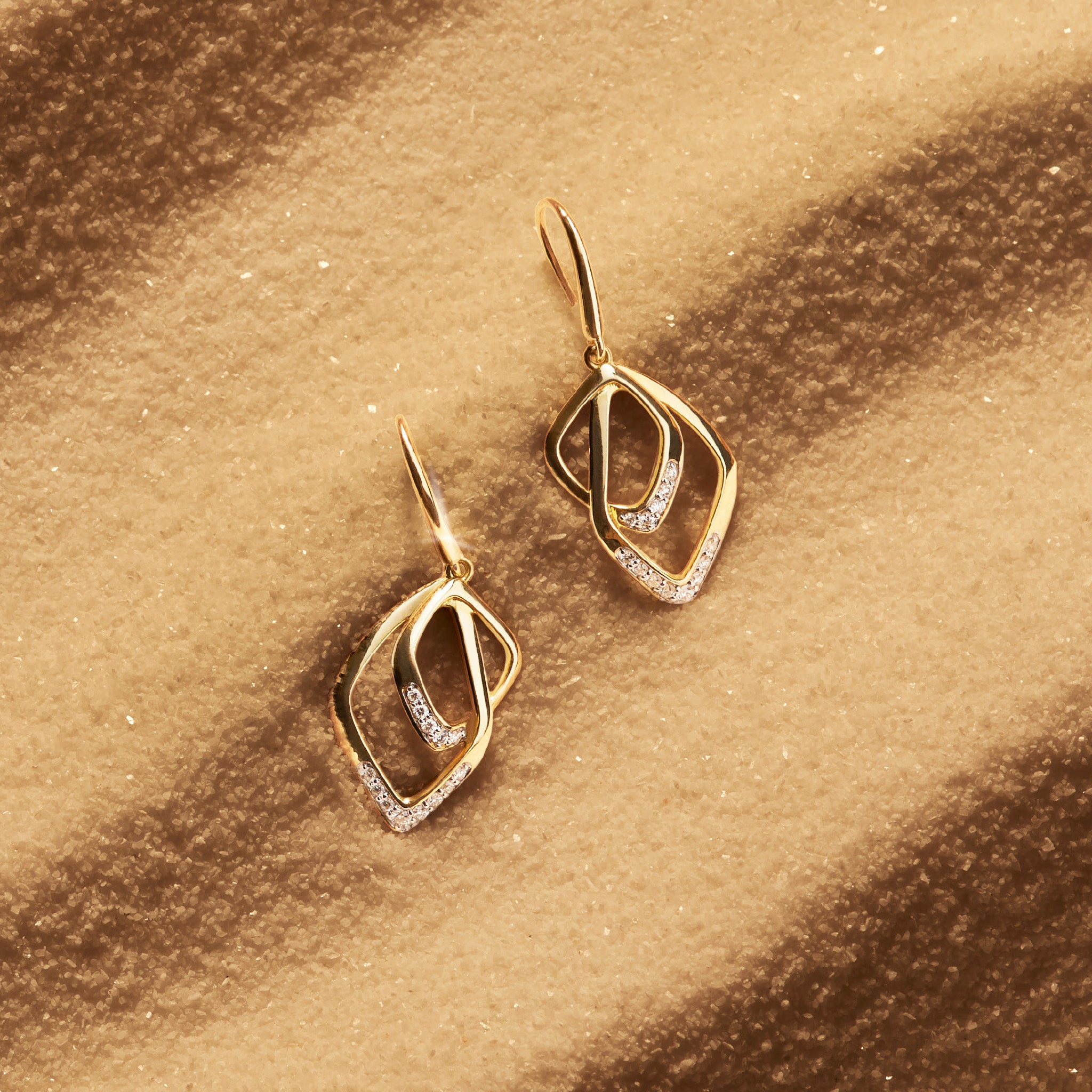 Selvaggia Drop Earrings with Diamonds in 14K