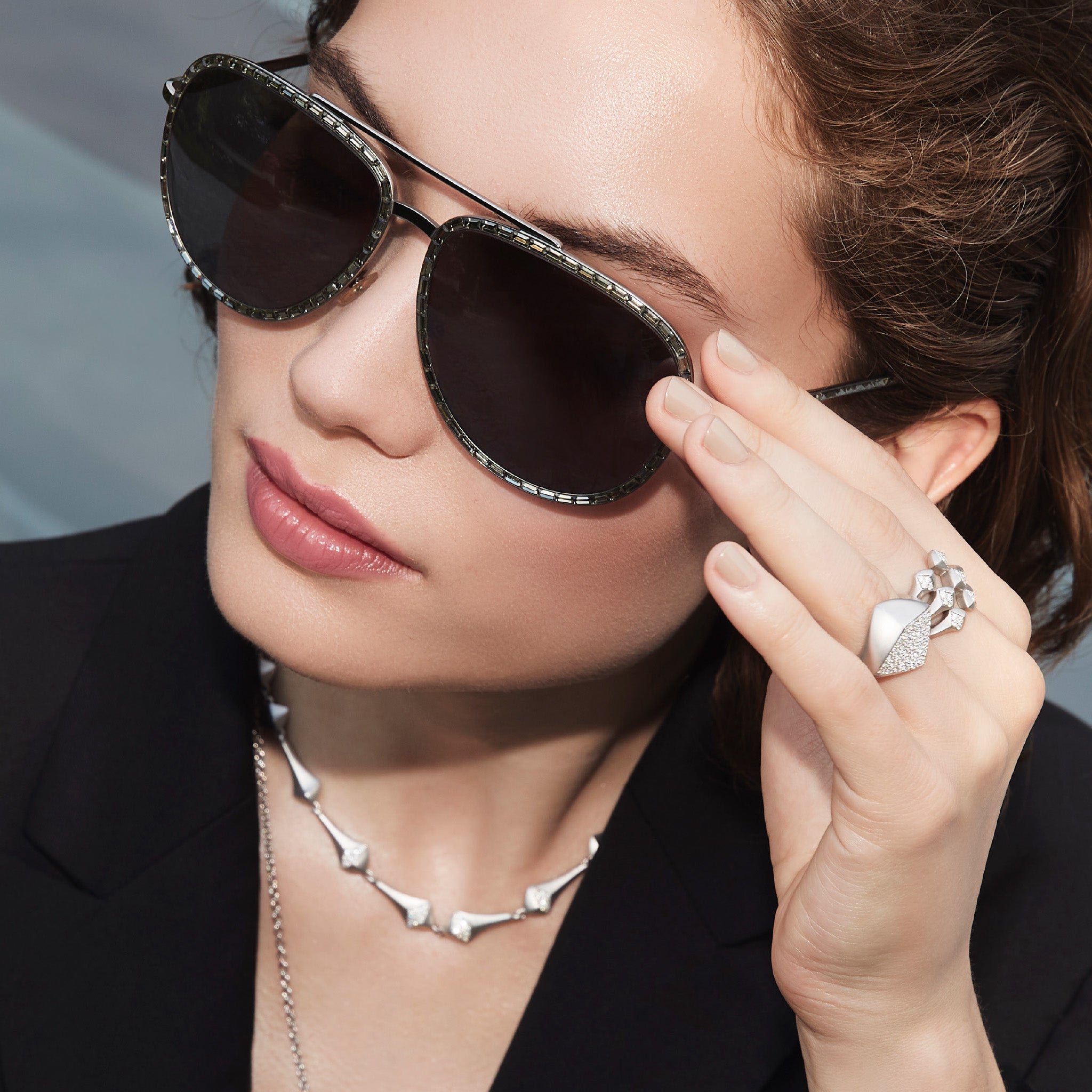 Iris Ring with Diamonds