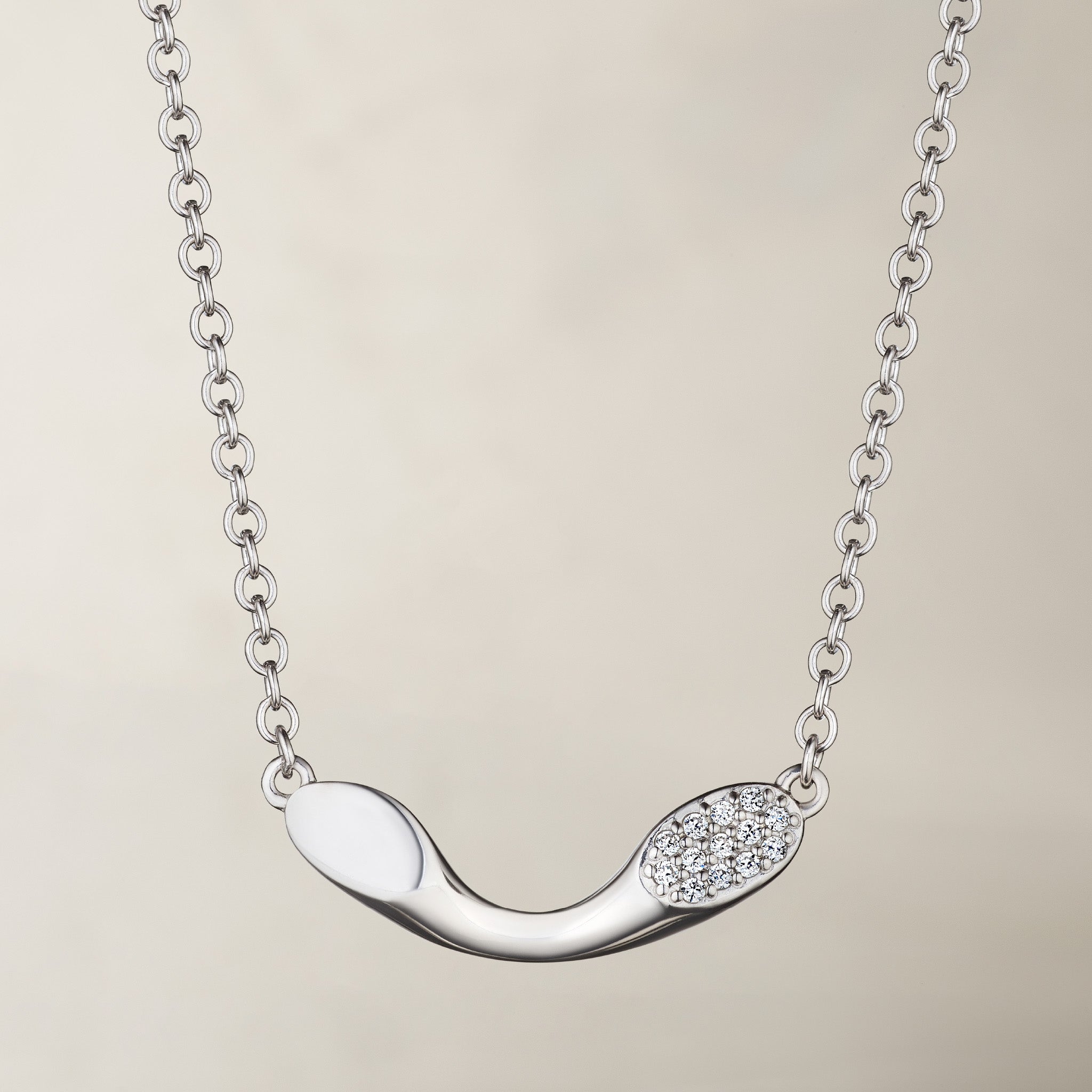 Gaia Small Bar Necklace with Diamonds