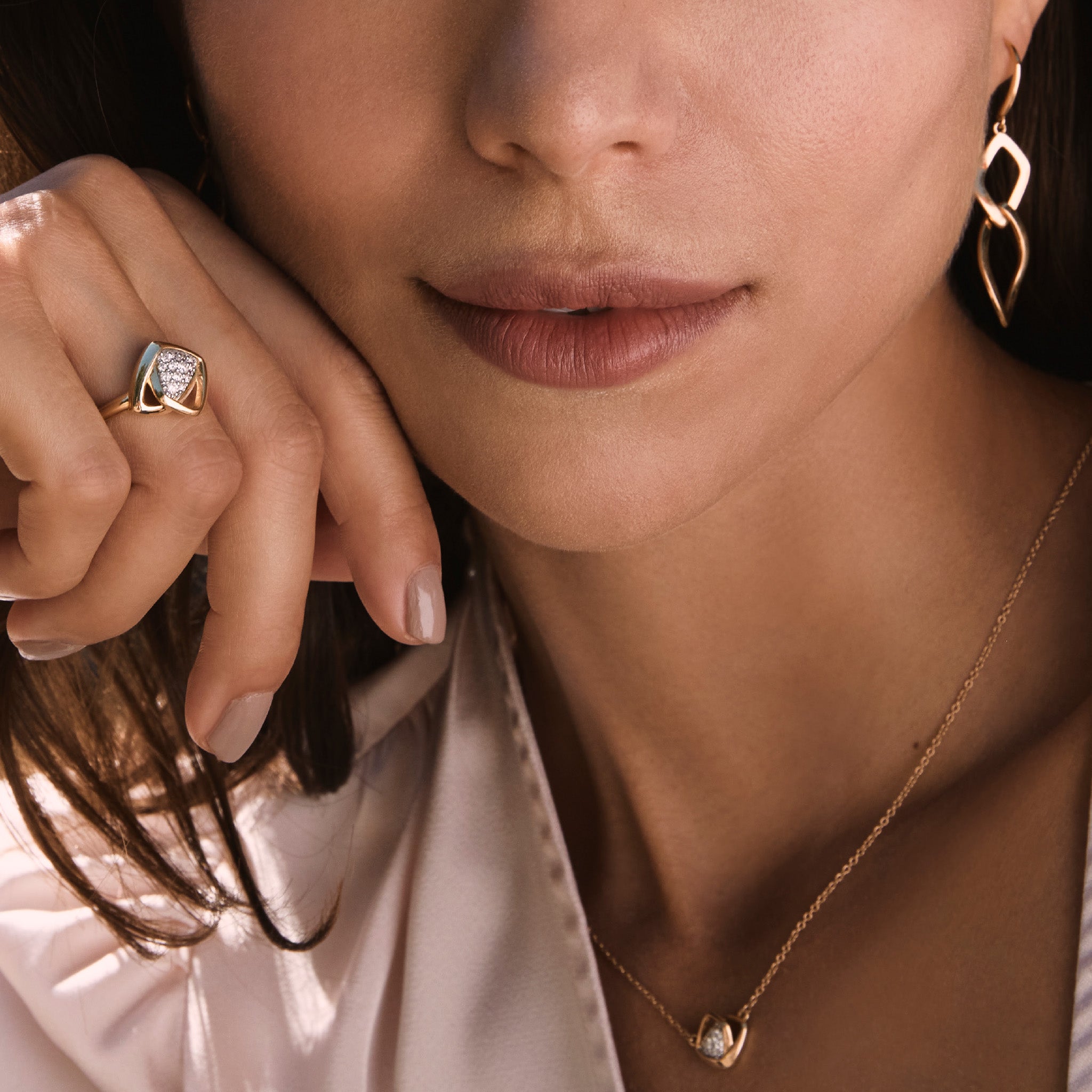 Selvaggia Pendant Necklace with Diamonds in 14K