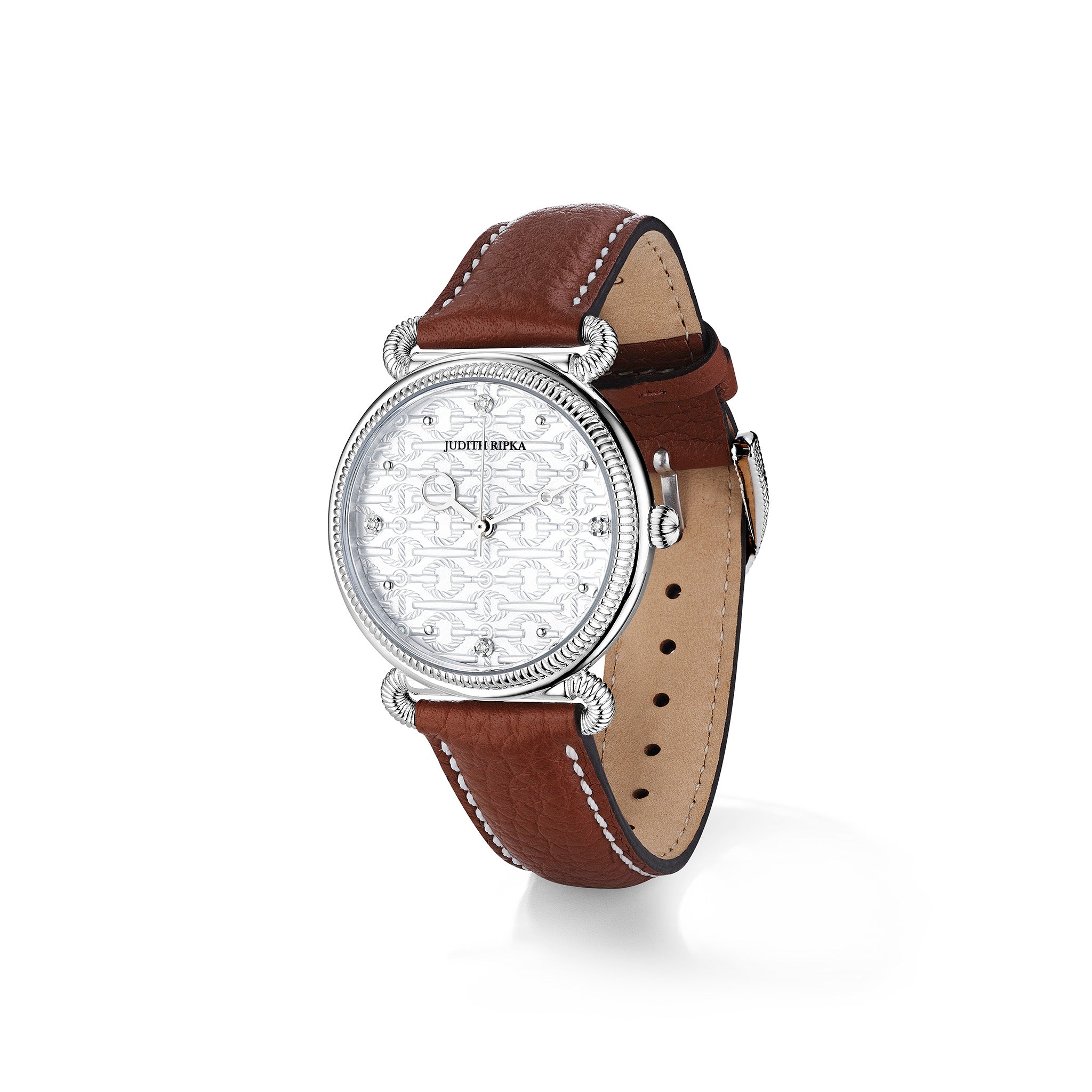 Vienna Watch with Diamonds and Natural Leather Strap