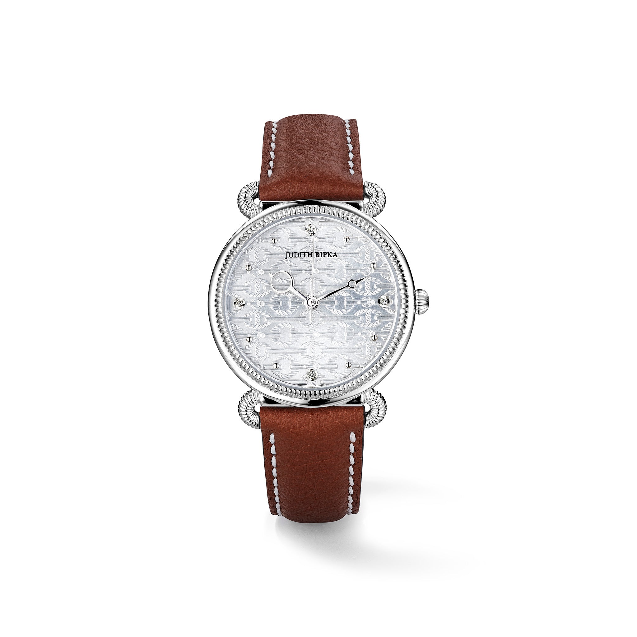Vienna Watch With Diamonds And Natural Leather Strap