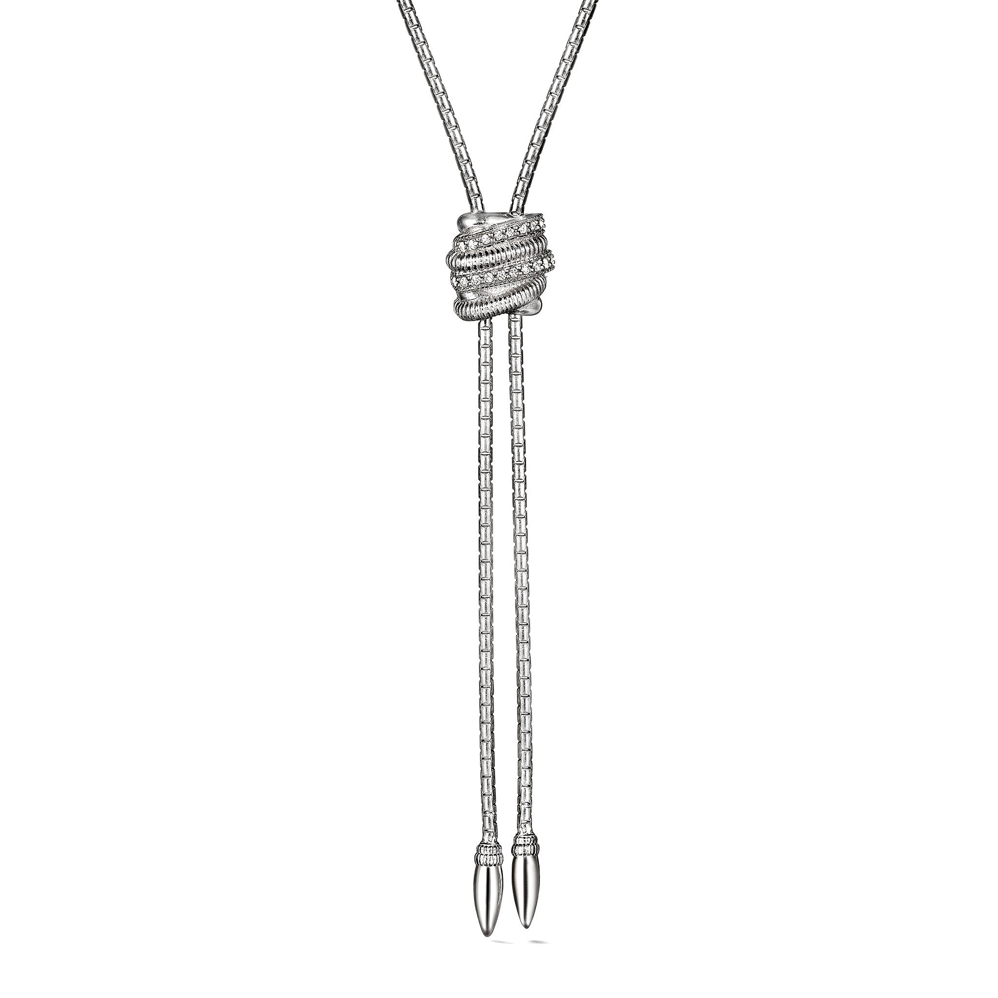 Eternity Adjustable Lariat Necklace With Diamonds