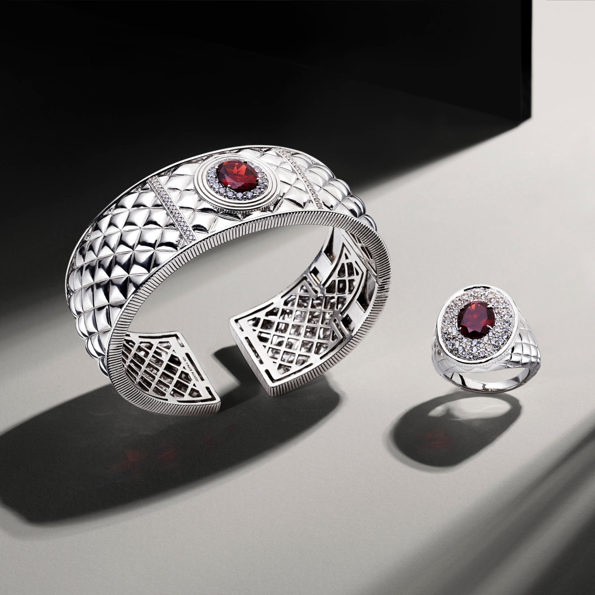 Max Cuff with Garnet and Diamonds
