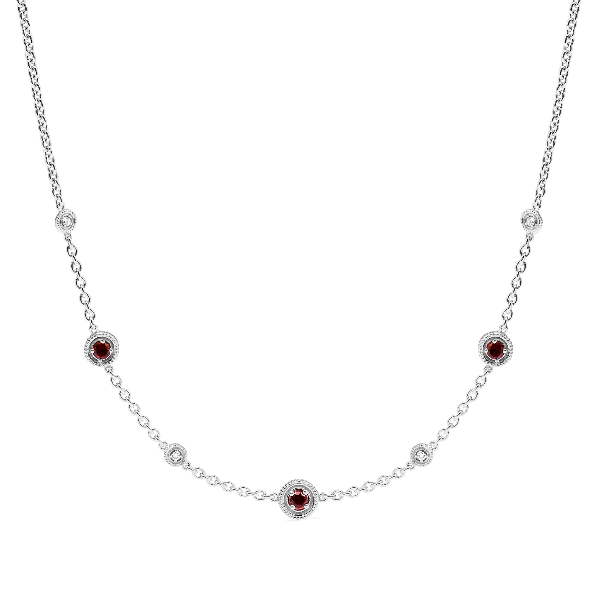 Max Station Necklace With Garnet And Diamonds