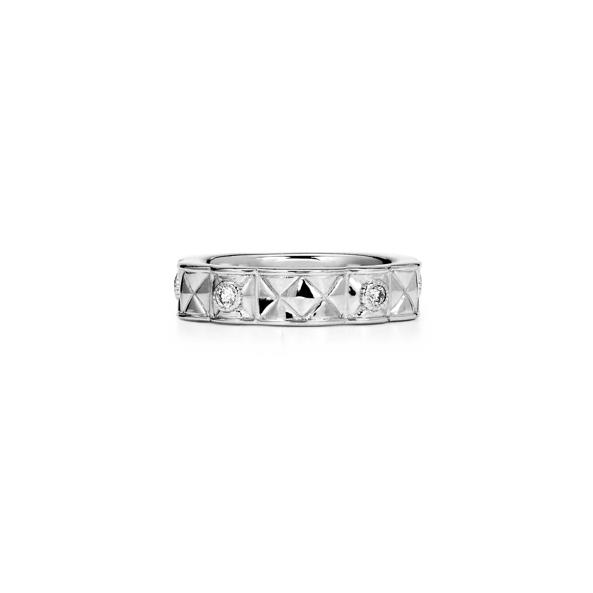 Max Stack Band Ring with Diamonds