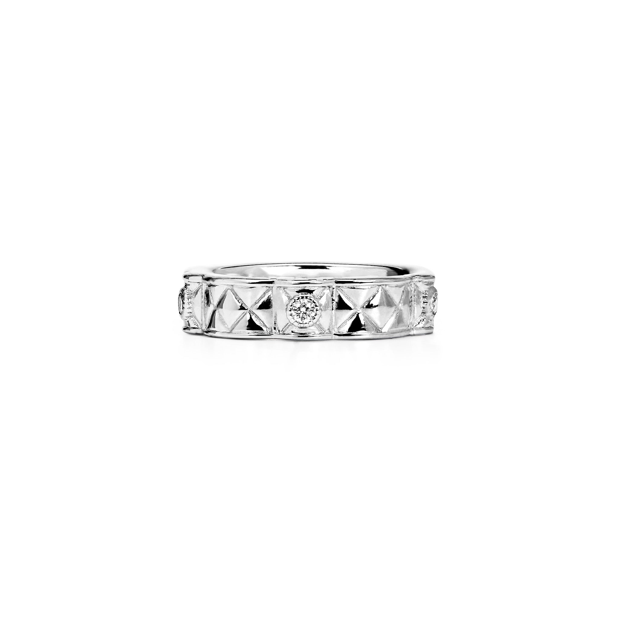 Max Stack Band Ring With Diamonds