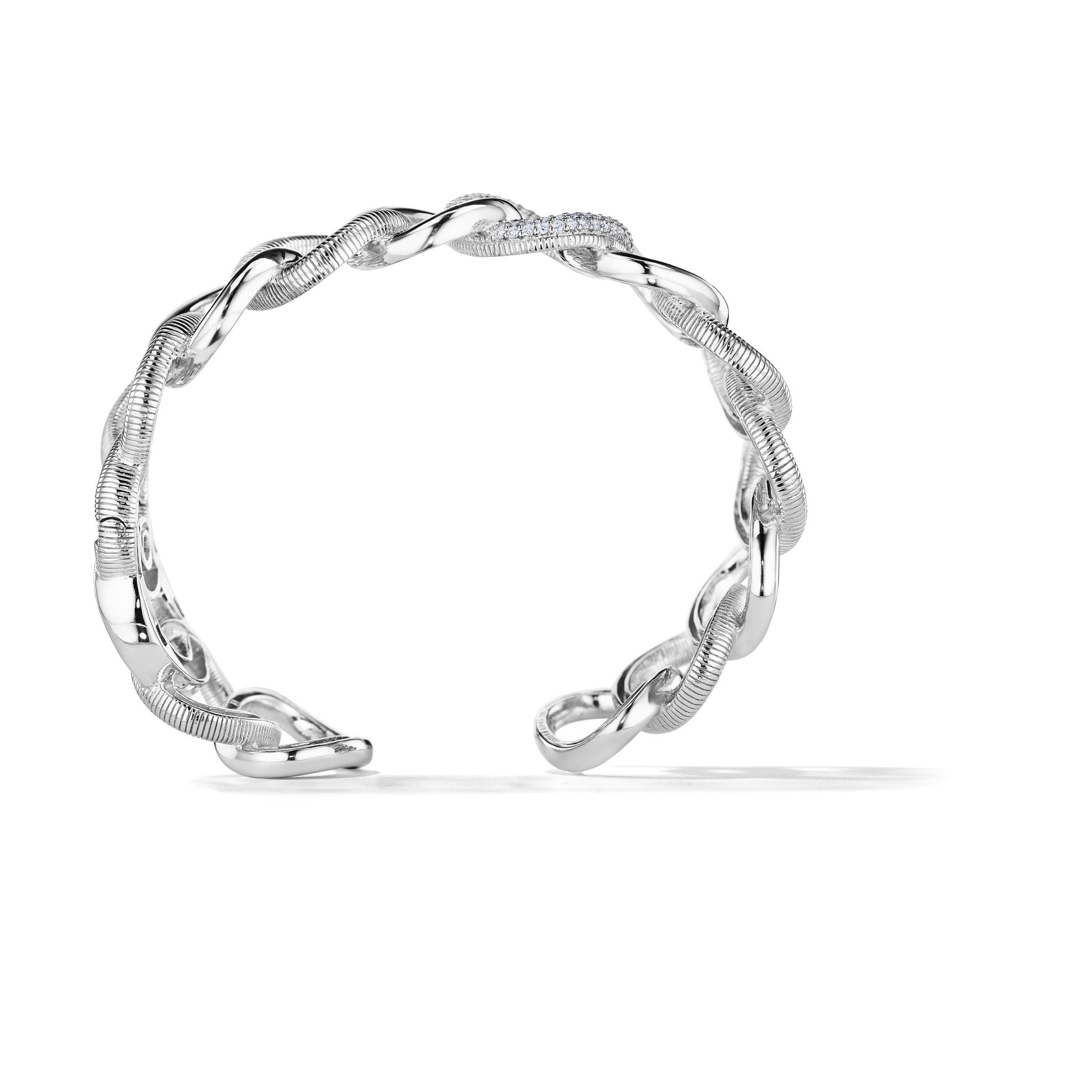 Eternity Interlocking Link Cuff with Diamonds