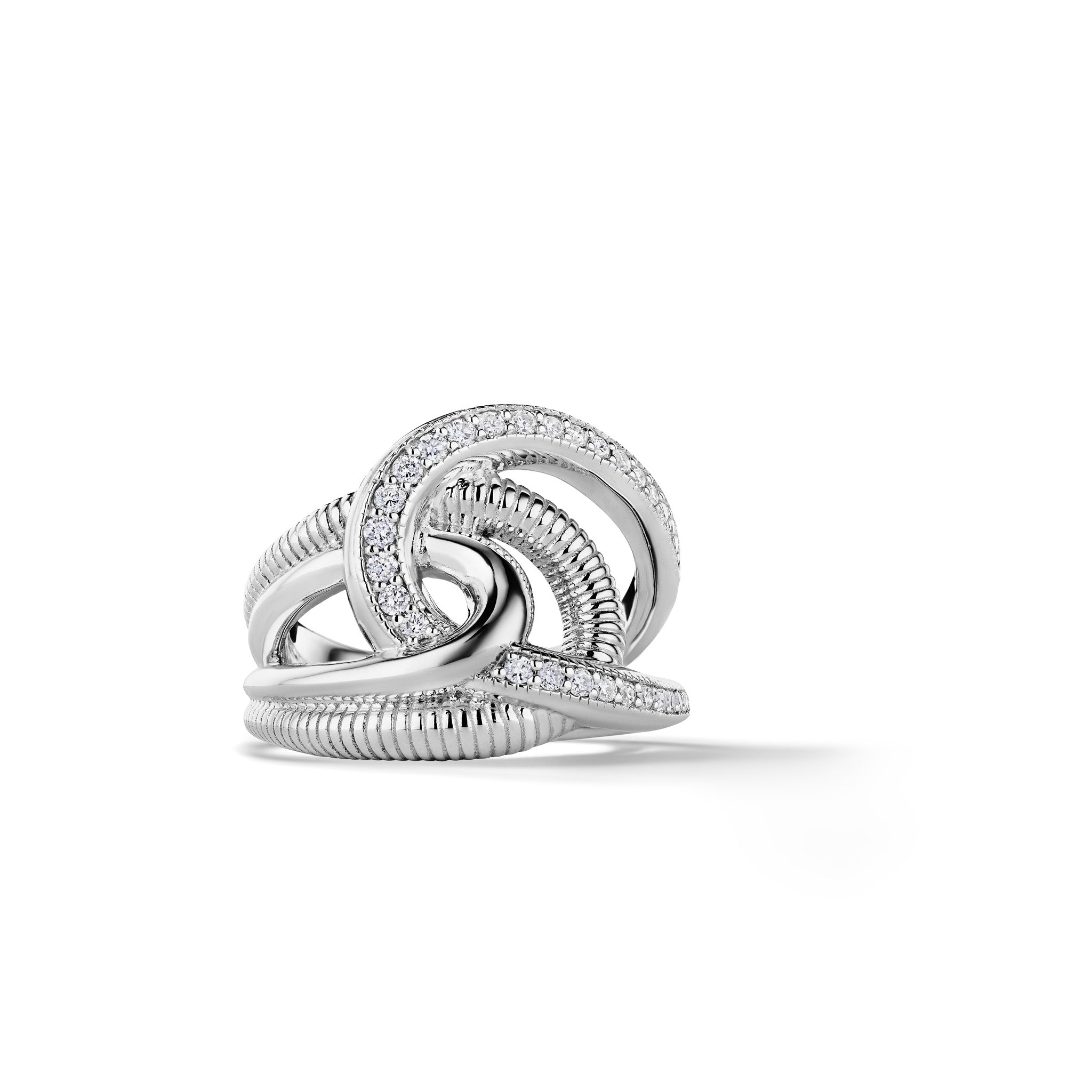 Eternity Intertwined Ring With Cultured Diamonds