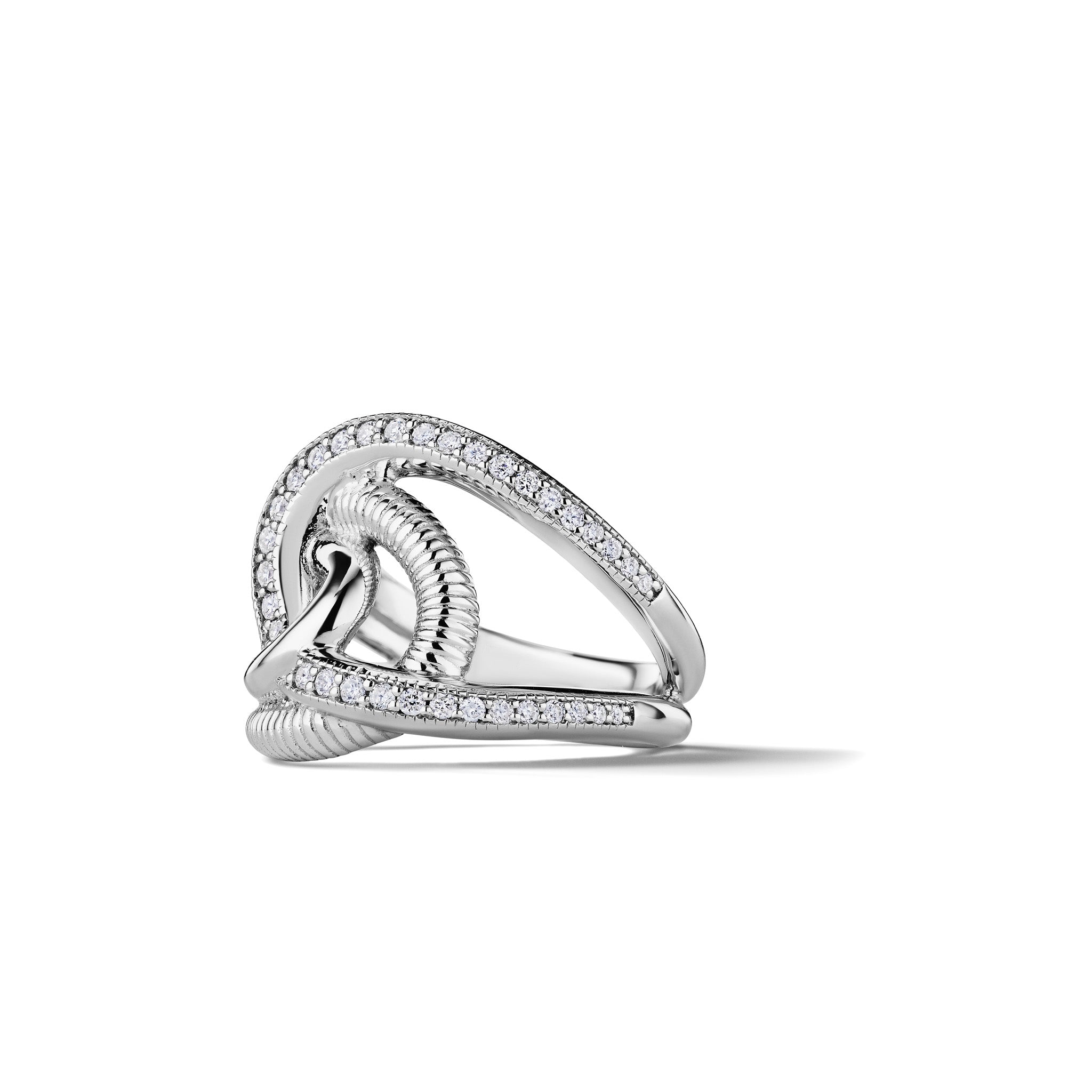 Eternity Intertwined Ring with Cultured Diamonds