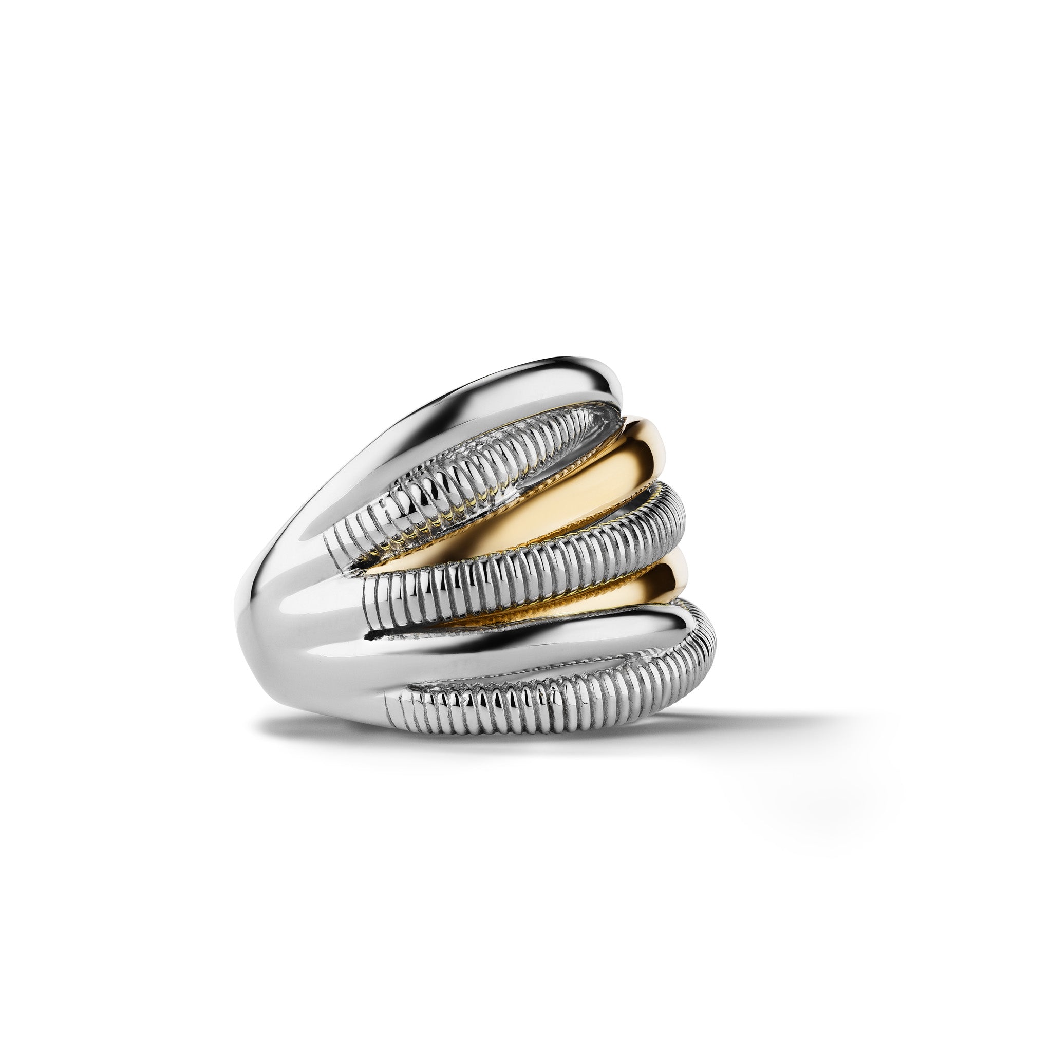 Eternity Seven Band Highway Ring with 18K Gold