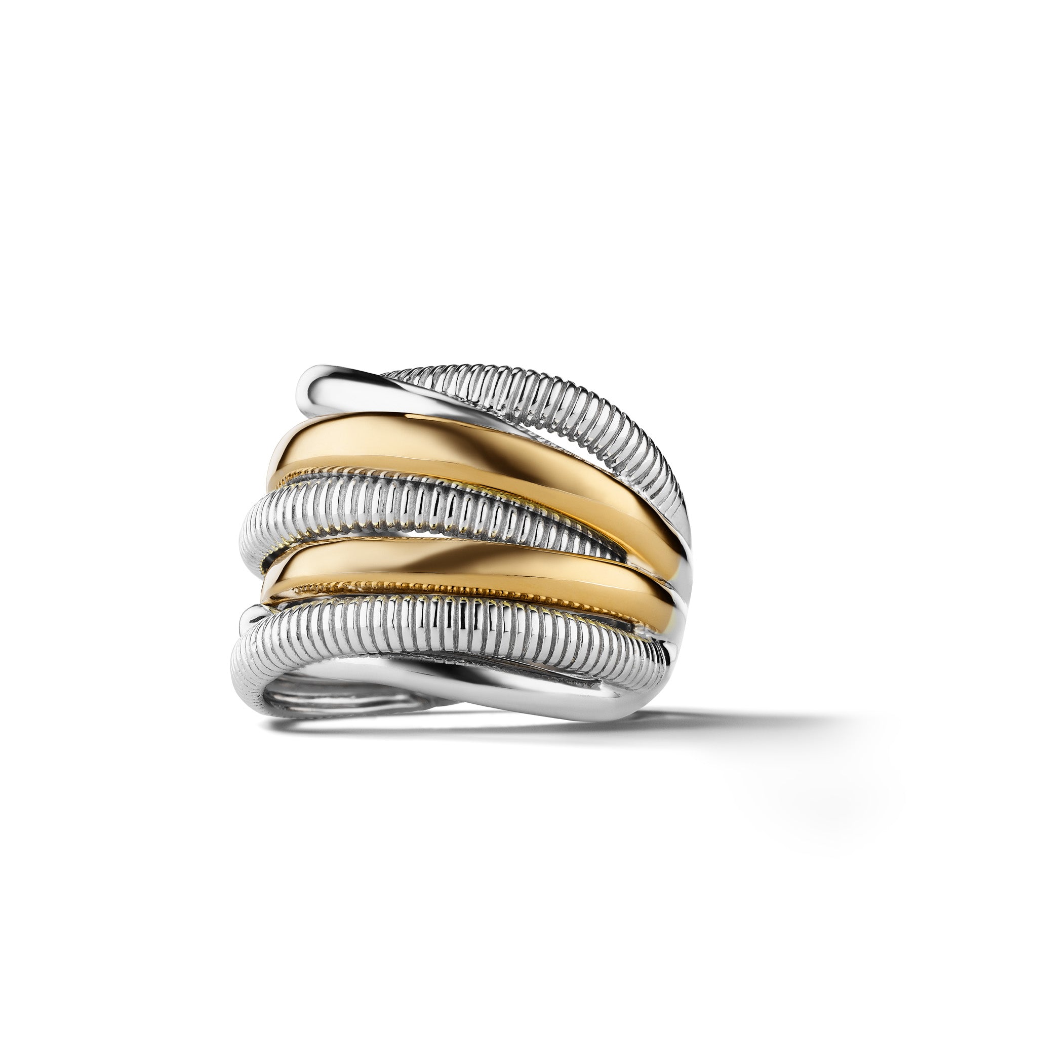Eternity Seven Band Highway Ring with 18K Gold