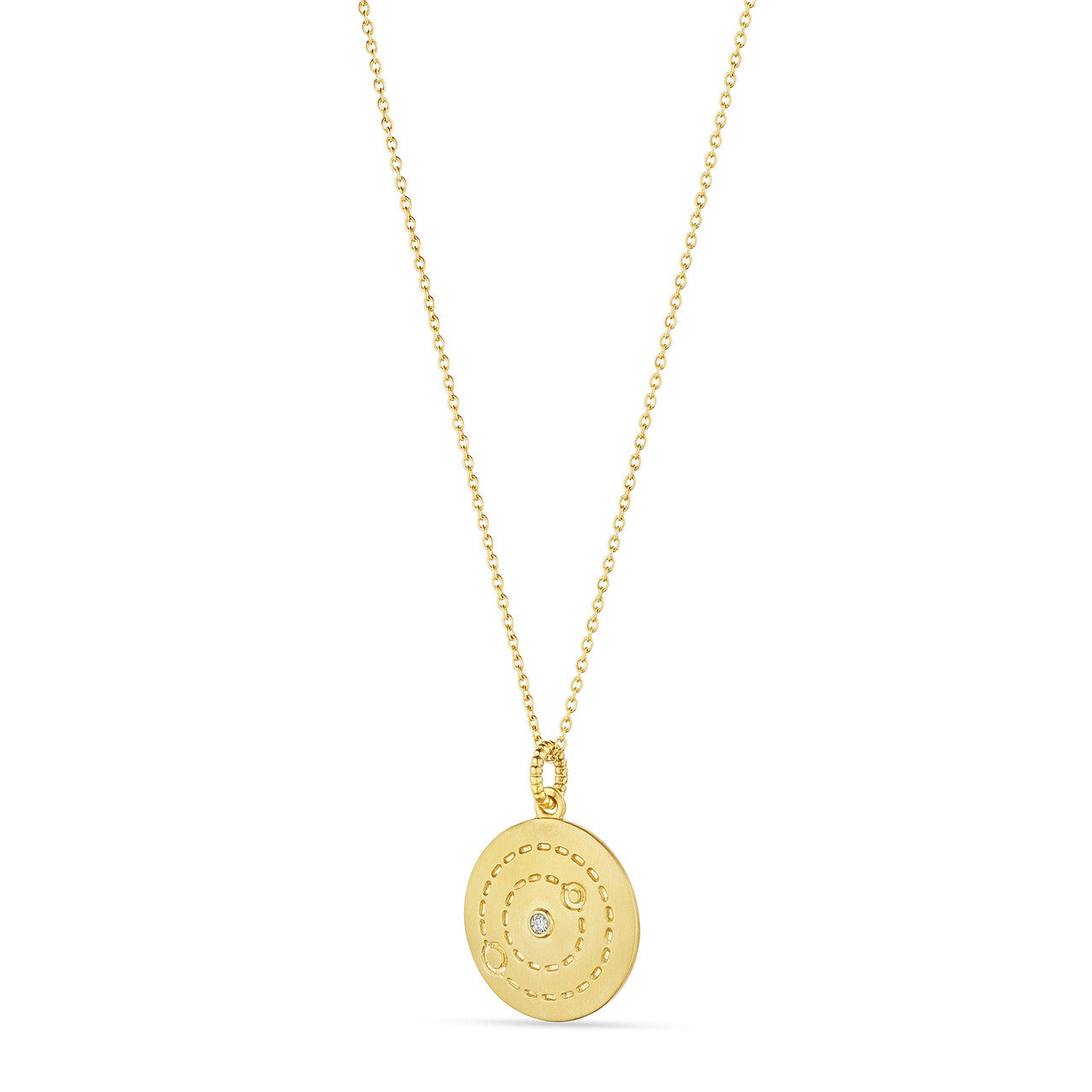 Little Luxuries Cosmic Medallion Necklace with Diamonds in 14K